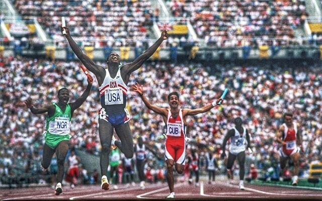 International Olympic Day!  On August 8, 1992 I was privileged to cover quite possibly the greatest day of track and field ever, in the fabulous ancient city of Barcelona, when Carl Lewis ran the then fastest 100 meters in history to anchor a runaway