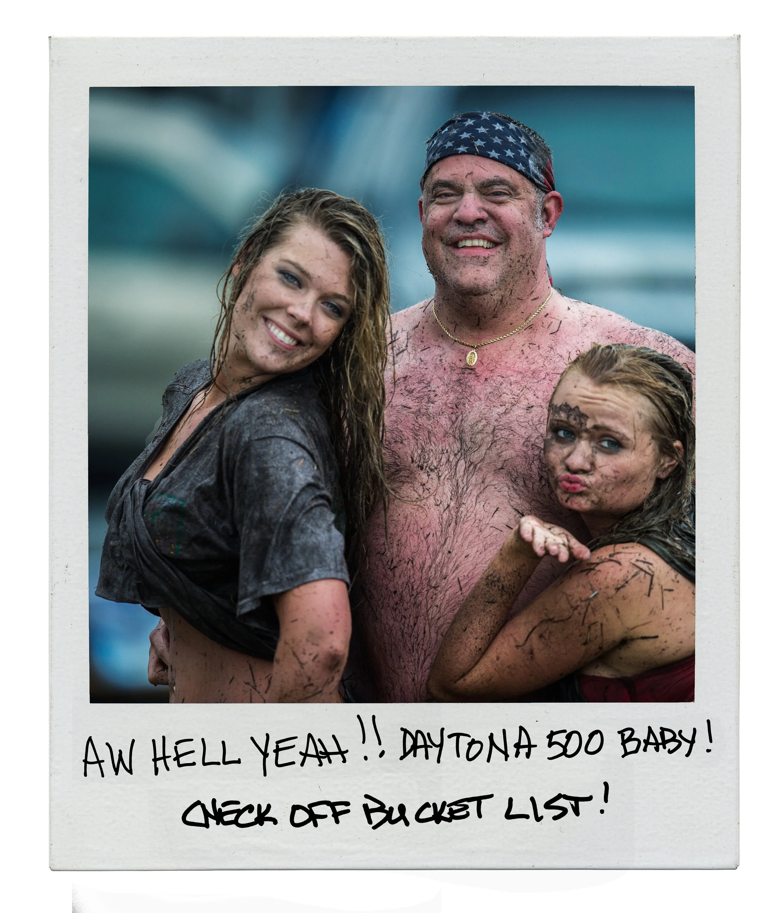  Daytona 500 fans captured with instant images . The fans provided the captions, in their own handwriting.  