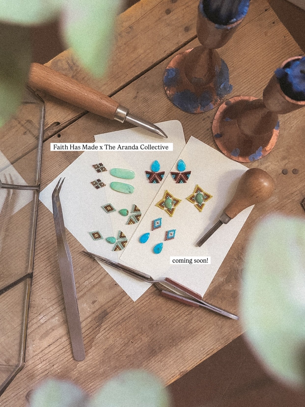 Chelsey and I are working on a beautiful collection!! She specially made every beaded piece to match the turquoise it&rsquo;s paired with. I&rsquo;m so excited to share more of the creation process with you guys. These earrings (and soon dainty neckl