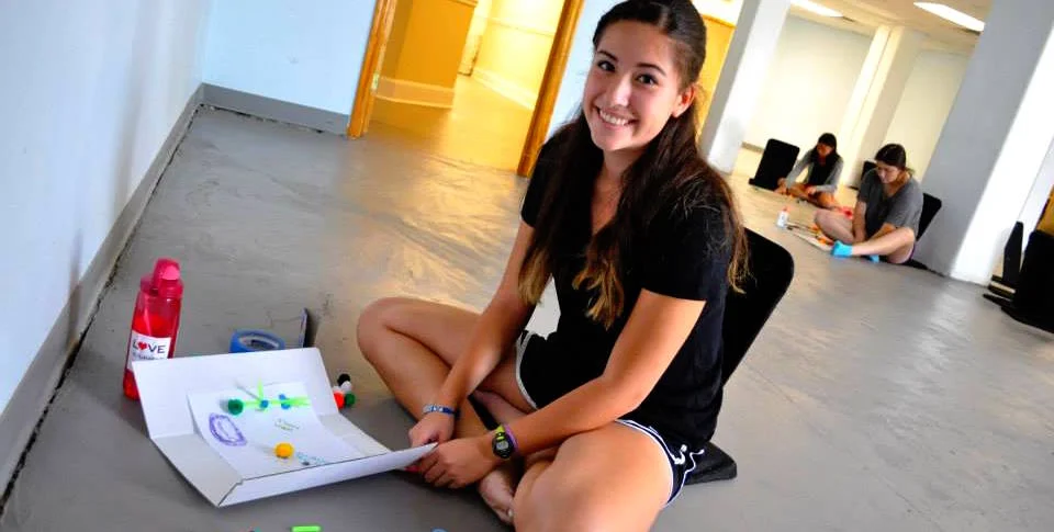 Alex works on an art project during her Activating Leadership session, Summer 2013