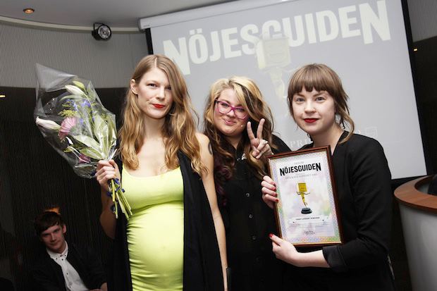 This is from when we won Nöjesguiden's literary award 2013 for our magazine CLP. Me (left) and the other editor Maria Mårsell (right).