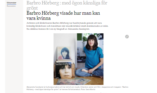 Bokrecension: Barbro Högberg: Med ögon känsliga för grönt (Svenska dagbladet) 1706610