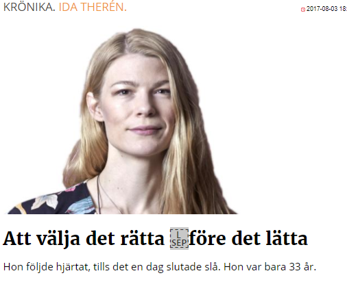 Krönika: Att välja det rätta före det lätta (ETC) 170803