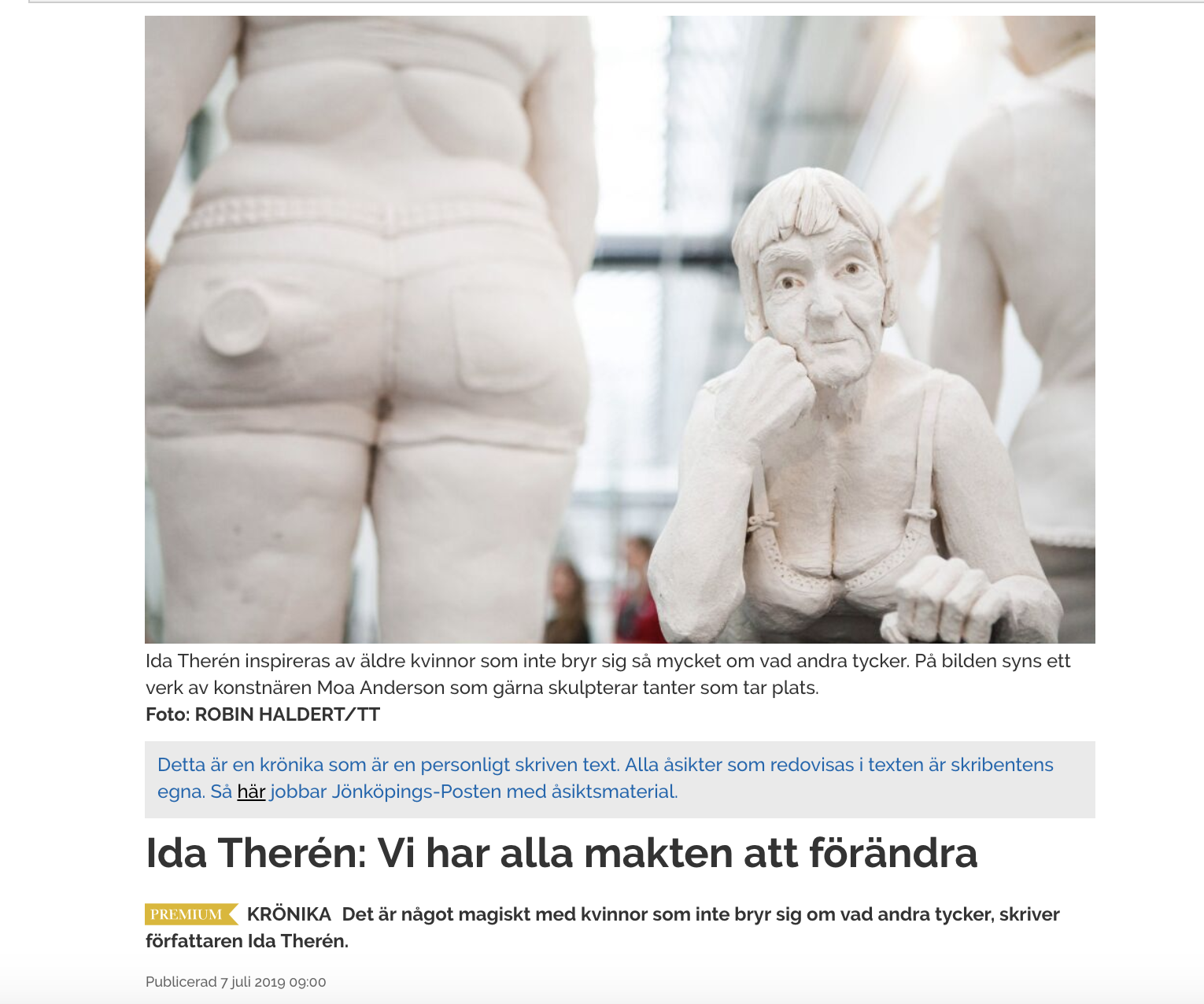 Krönika: Vi har alla makten att förändra våra liv (Hallpressen 190707)