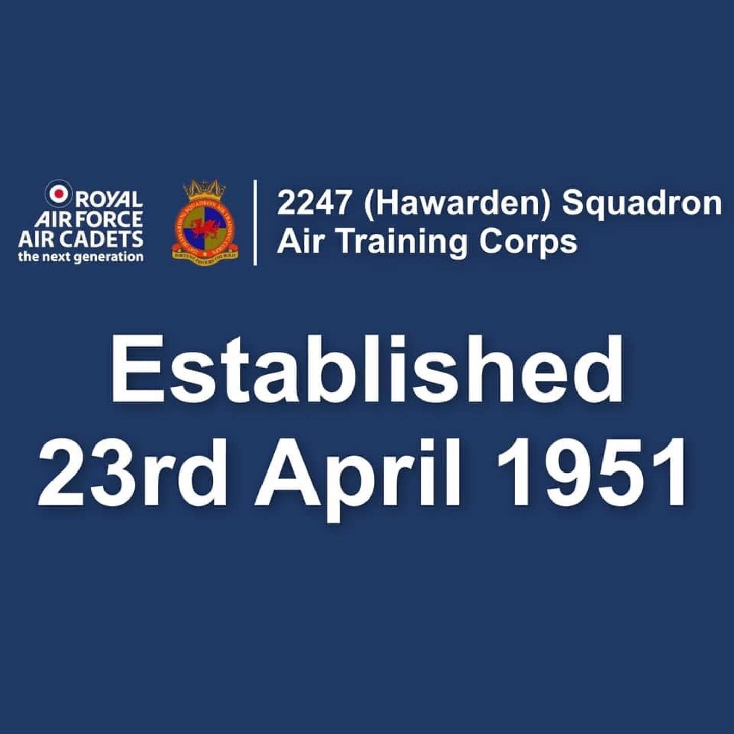 Today is our 70th Anniversary! 🎉🥳🎂

We were established as 2247 (County of Flint) Squadron on 23rd April 1951 and the rest - they say - is history! ⏳

Unfortunately the ongoing situation has scuppered our plans to celebrate, but we hope to do so j