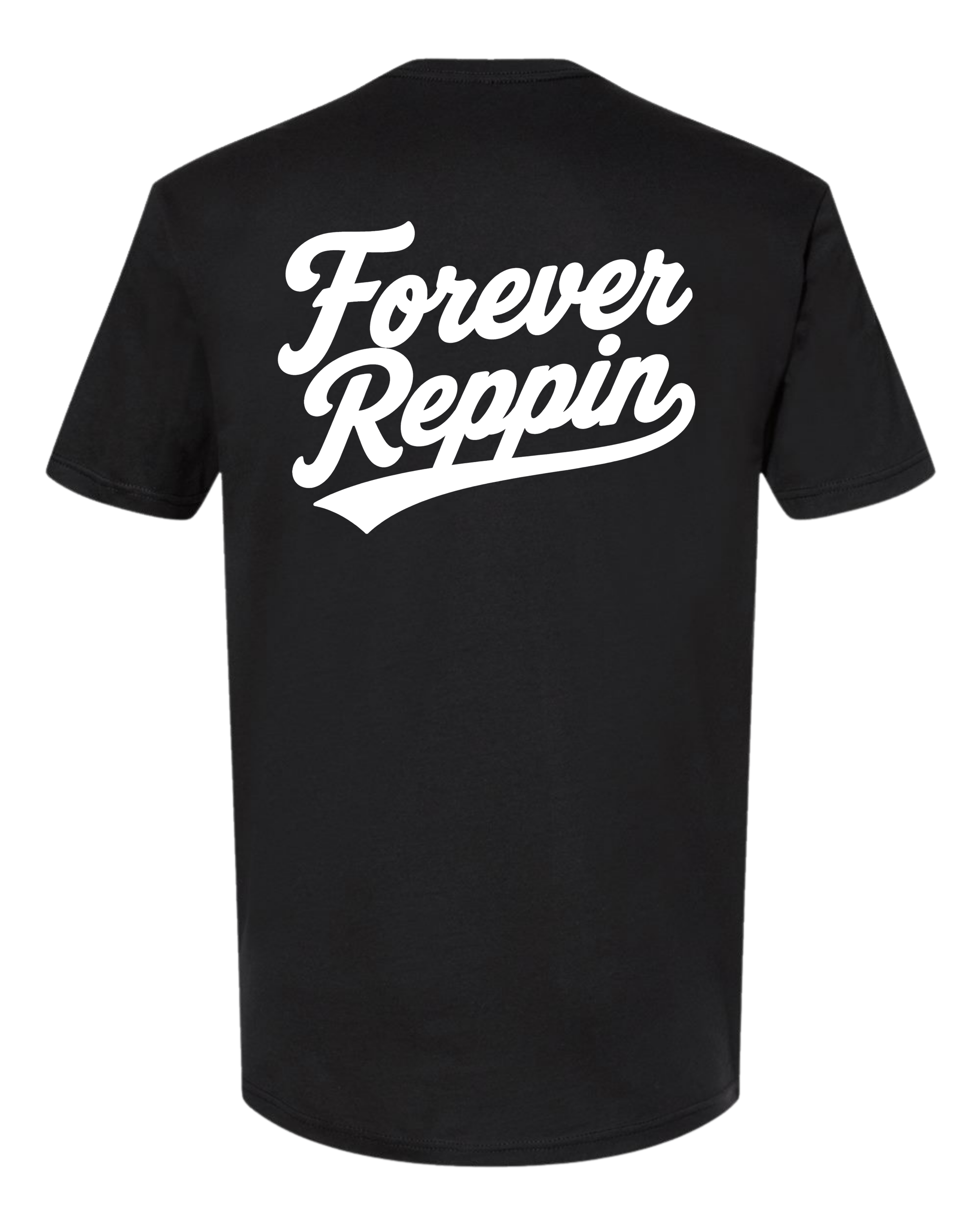 forever reppin black white tee back.png