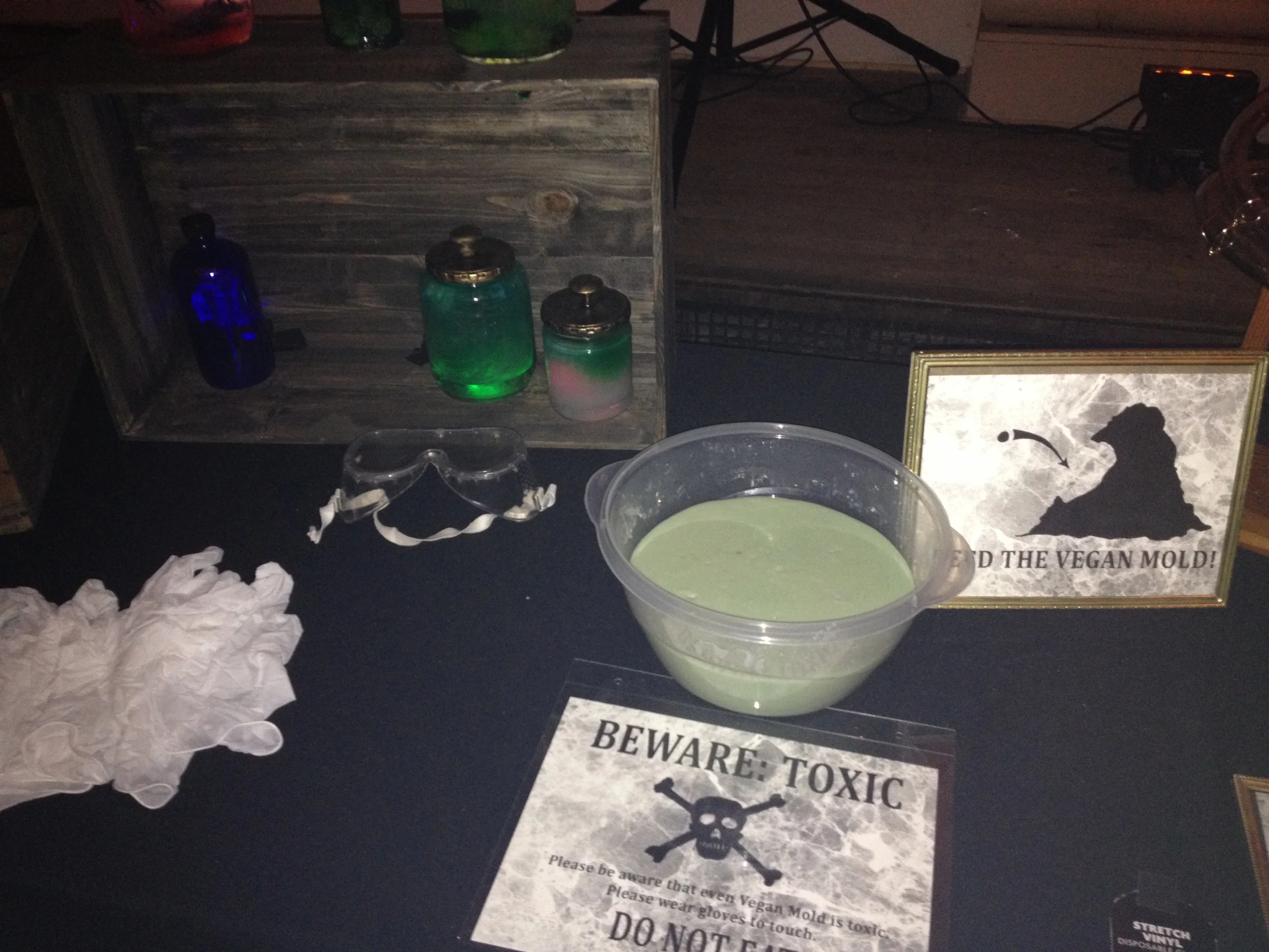 Dr. West's setup in the legendary Dr. Moro's legendary guest bedroom. 