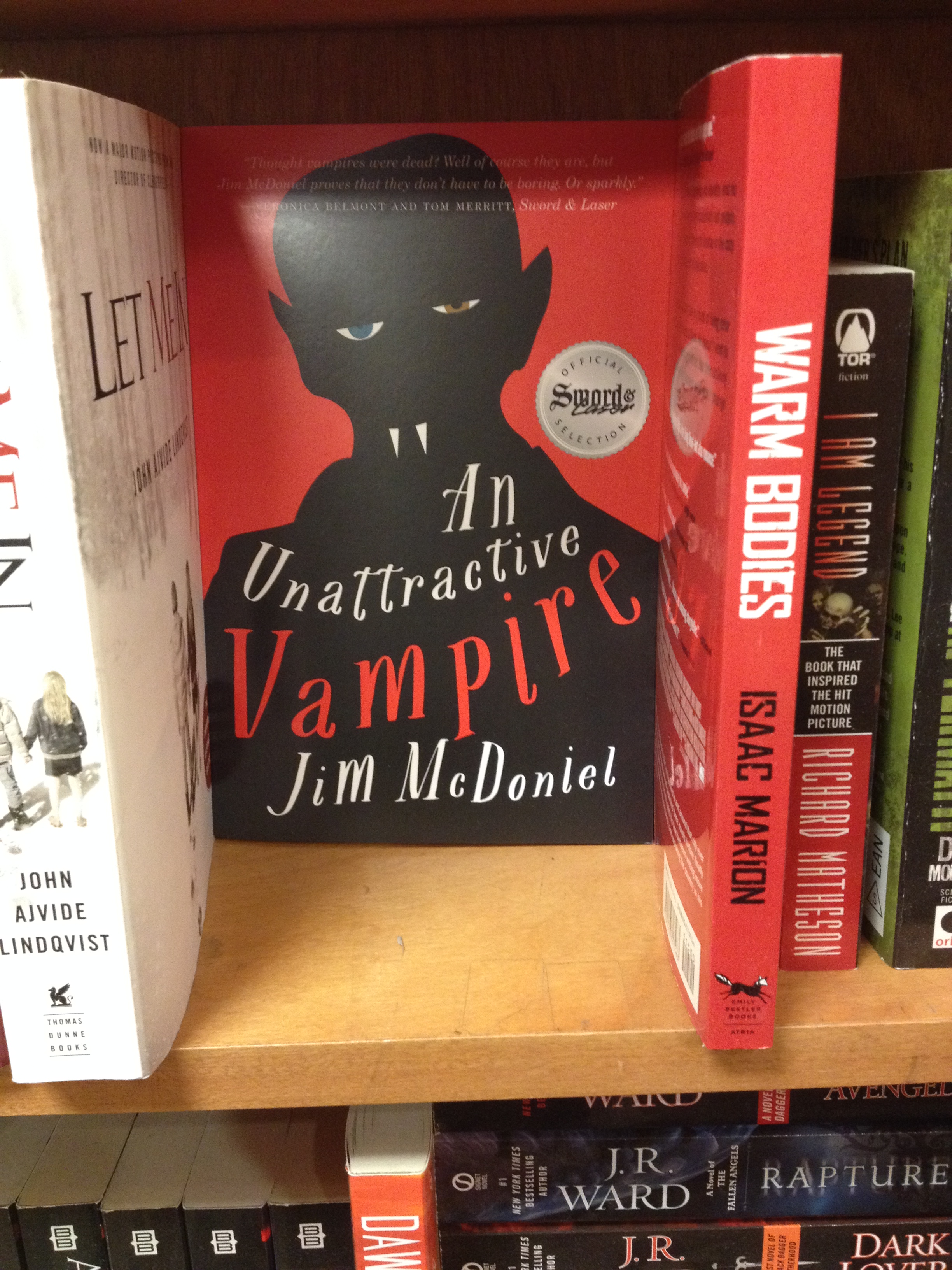 Here it is snuggling up to Warm Bodies. My book knows how to survive.