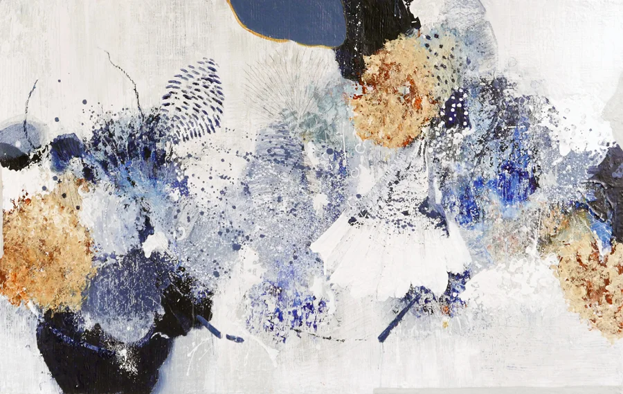 Glimpsed Blooms in a Winter Moment, Farrow and Ball house paint, acrylic, and pencil on panel 36%22x60%22.jpg
