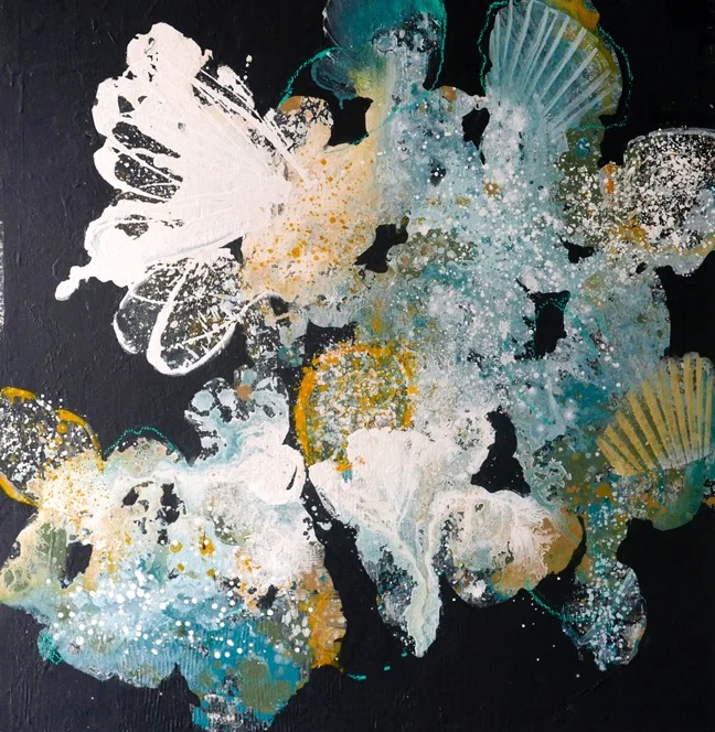 Circe's Winter Garden, Farrow and Ball house paint, acrylic,ink, and oil stick on panel, 40_x 40_ .jpeg