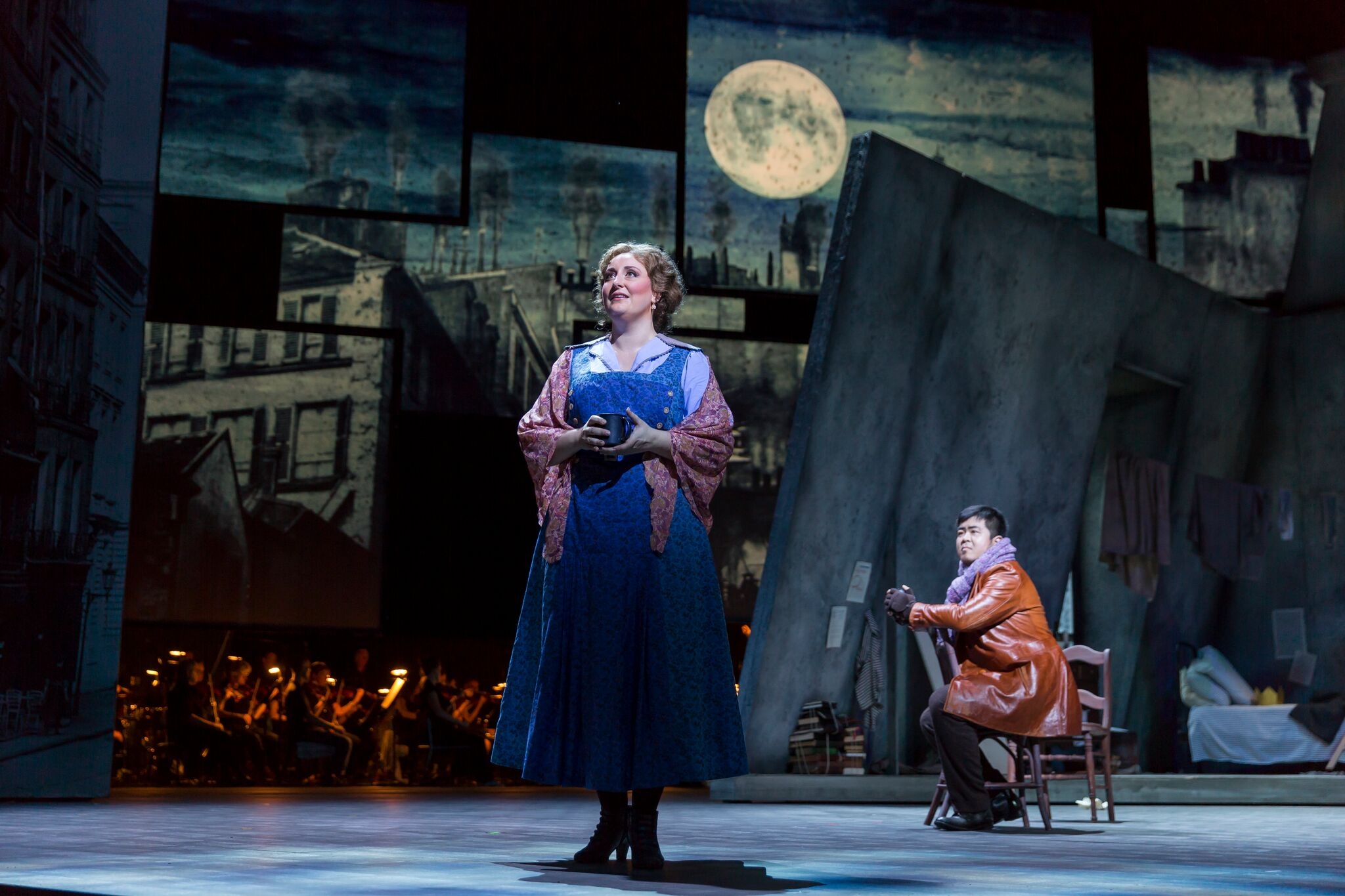 D'Ana Lombard as Mimi; Yongshao Yu as Rudolfo; photo by Scott Suchman; courtesy of Wolf Trap Opera 2016.