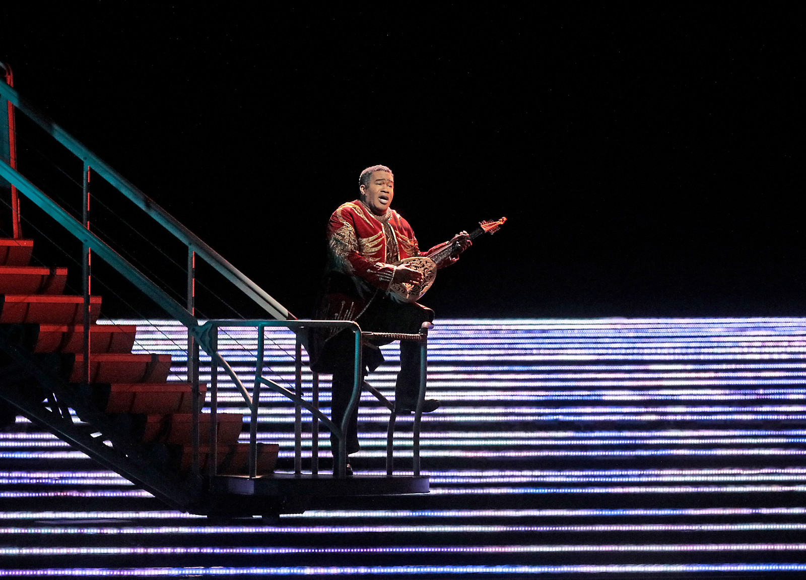 Eric Owens as Jaufre. Photo by Ken Howard and courtesy of the Metropolitan Opera.