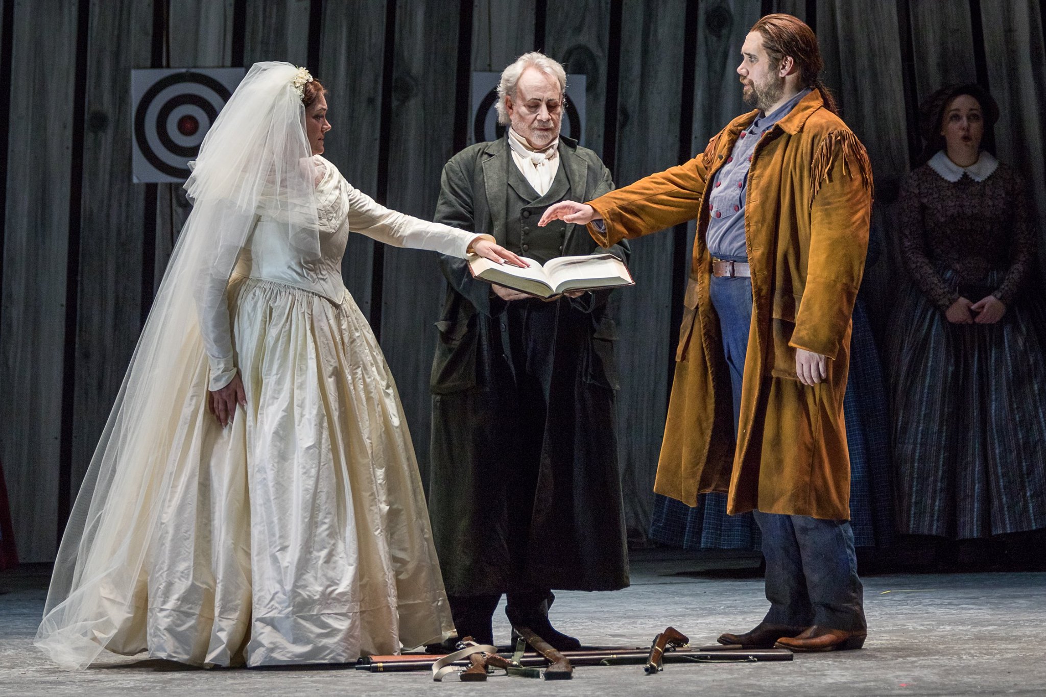 The Hermit (Jake Gardner), our holy man, blesses the couple, but there is still unease between them. What will the future hold? Photo by Ben Schill photography; courtesy of Virginia Opera.