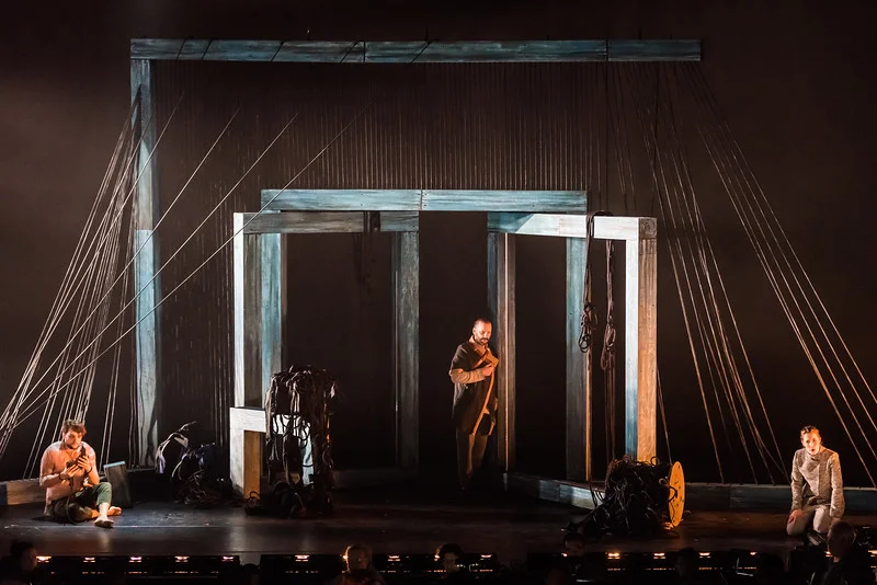 Floristan, played by Jean-Michel Richer; Roc, played by Tomislav Lavoie; and Fidelio, played by Kimy Mclaren. Photo by Louis Forget and courtesy of Opera Lafayette.
