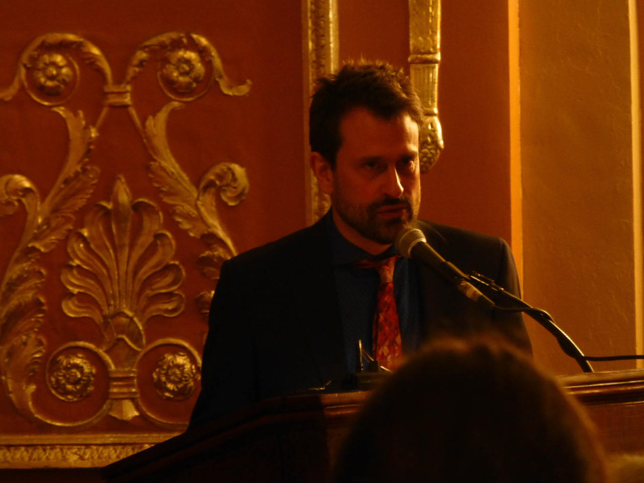 Composer Daniel Sonenberg at the pre-opera talk. Photo by Debra Rogers.