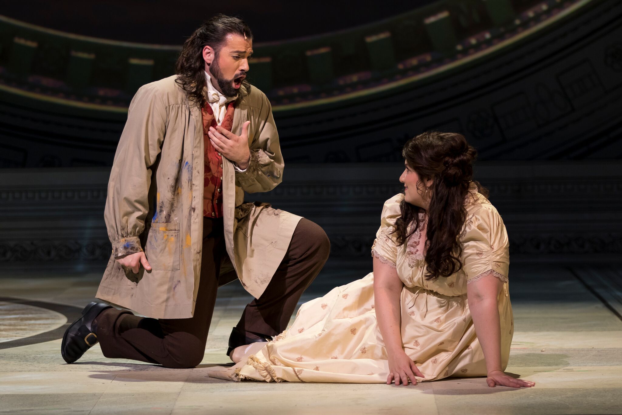 Mackenzie Gotcher as Cavaradossi and Alexandra as Tosca. Photo by Scott Suchman; courtesy of Wolf Trap Opera.