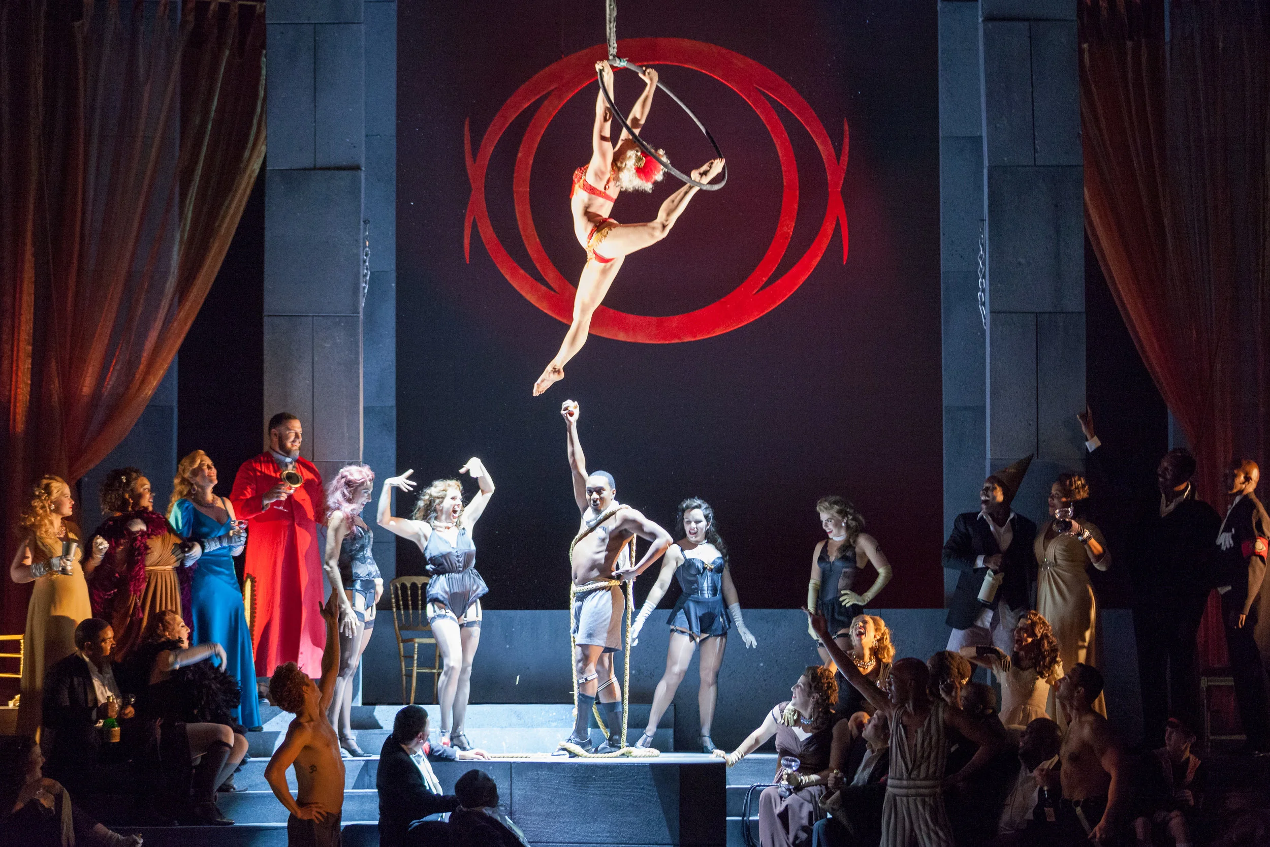 The Philistine Bacchanalia in act three. Photo by Ben Schill Photography; courtesy of Virginia Opera.