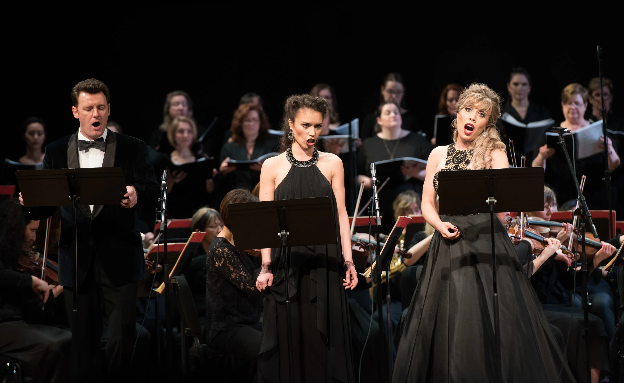 Norman Reinhardt, Ginger Costa-Jackson, and Marina Costa-Jackson. Photo by Don Lassell; courtesy of Washington Concert Opera.