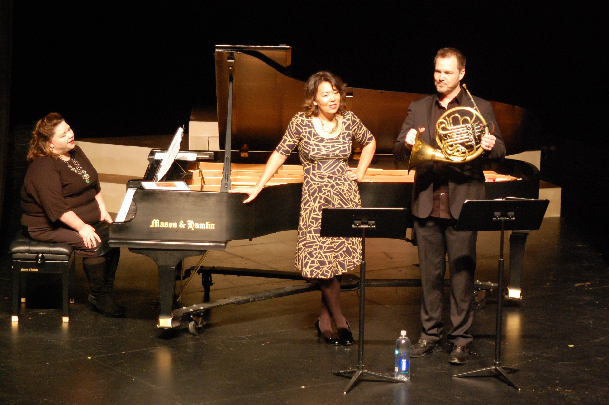 Joy Schreier, Nina Yoshida Nelsen, and Jeff Nelsen. Photo by Ron Fedorzcak; courtesy of Candlelight Concert Society.
