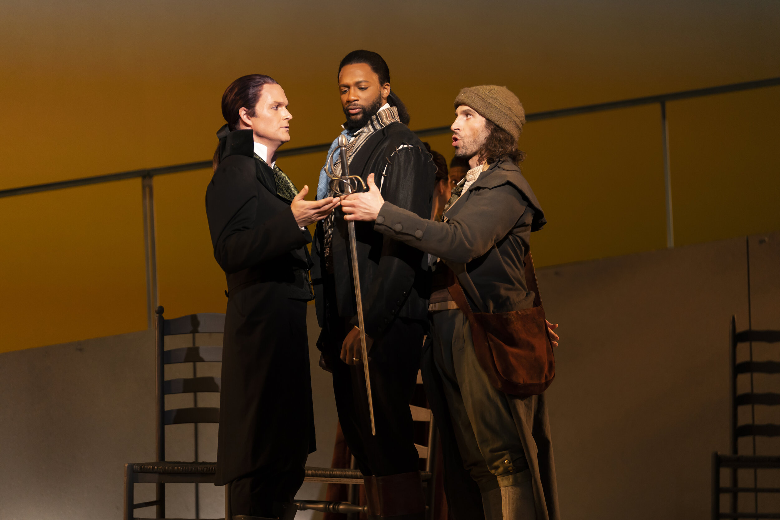 [l-r] Ryan McKinny (Don Giovanni), Norman Garrett (Masetto), Kyle Ketelsen (Leporello) in Don Giovanni -photobyScottSuchman .jpg