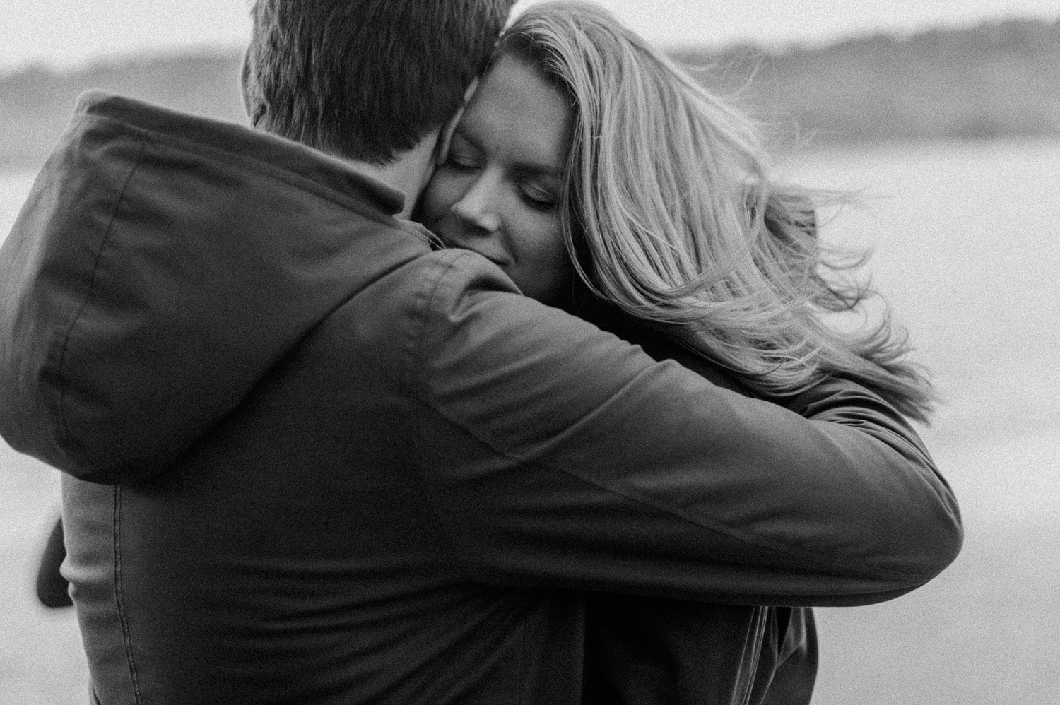 Couple hugging during mentor session
