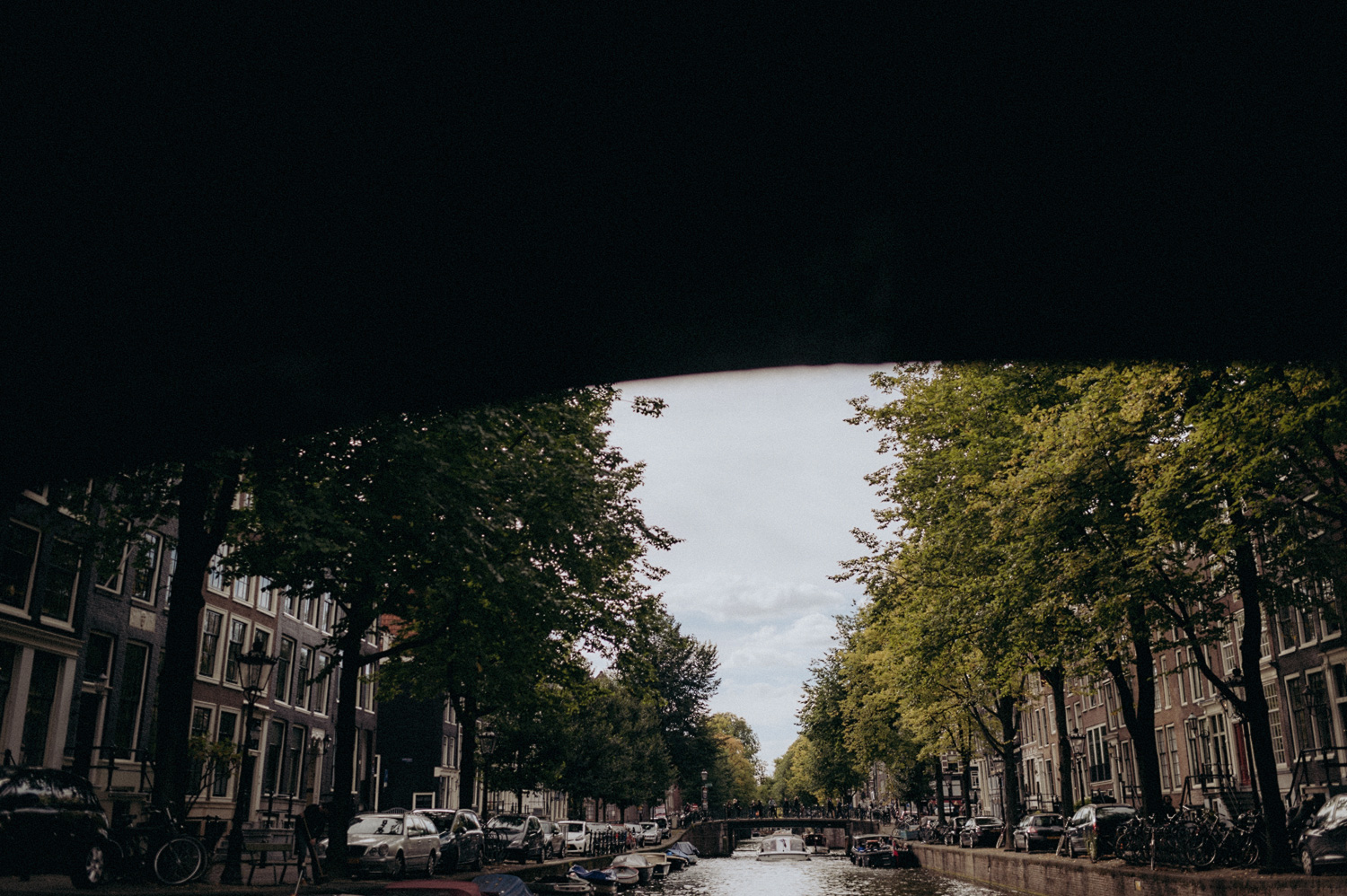 Under bride at canals of Amsterdam