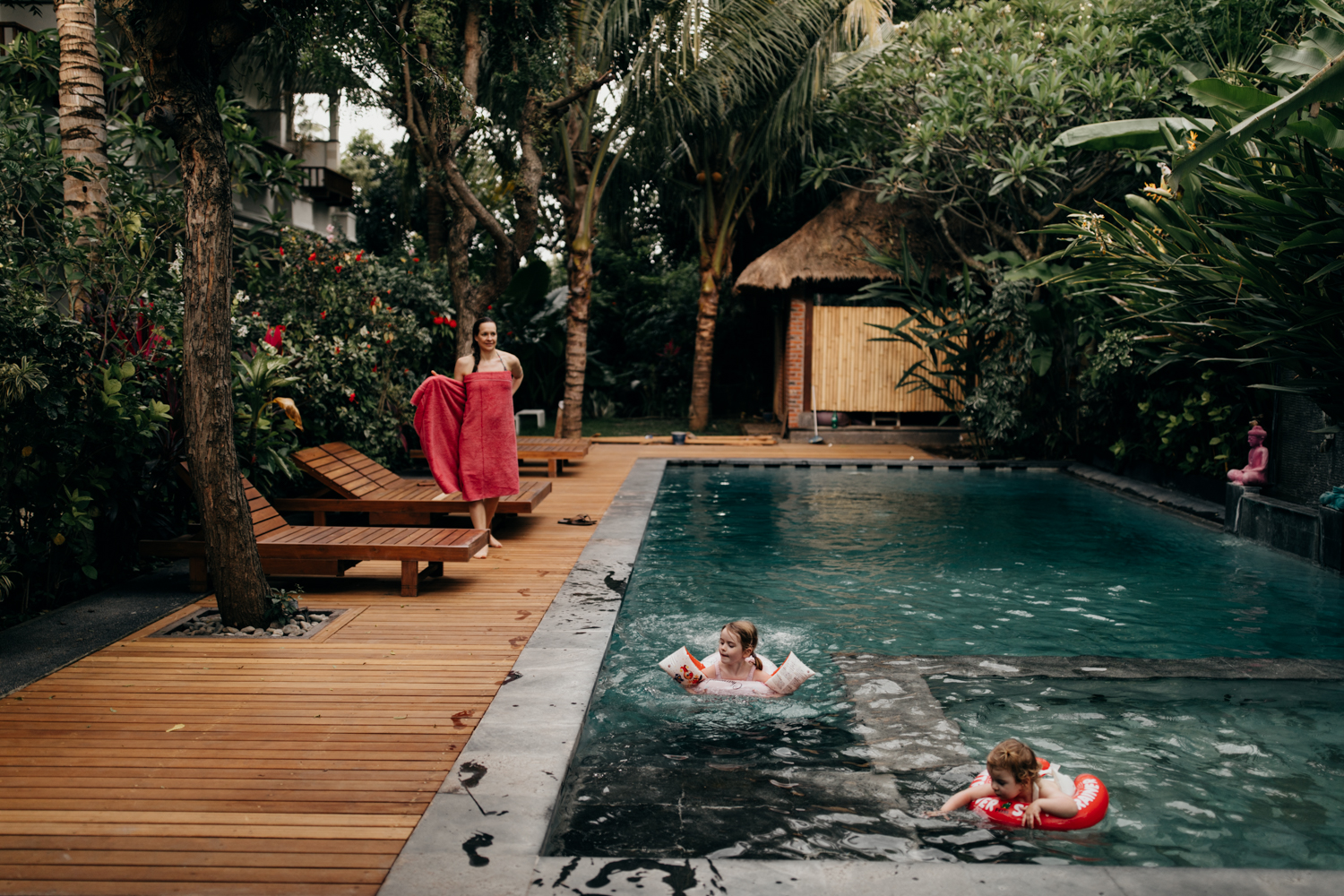 Kids swimming in pool