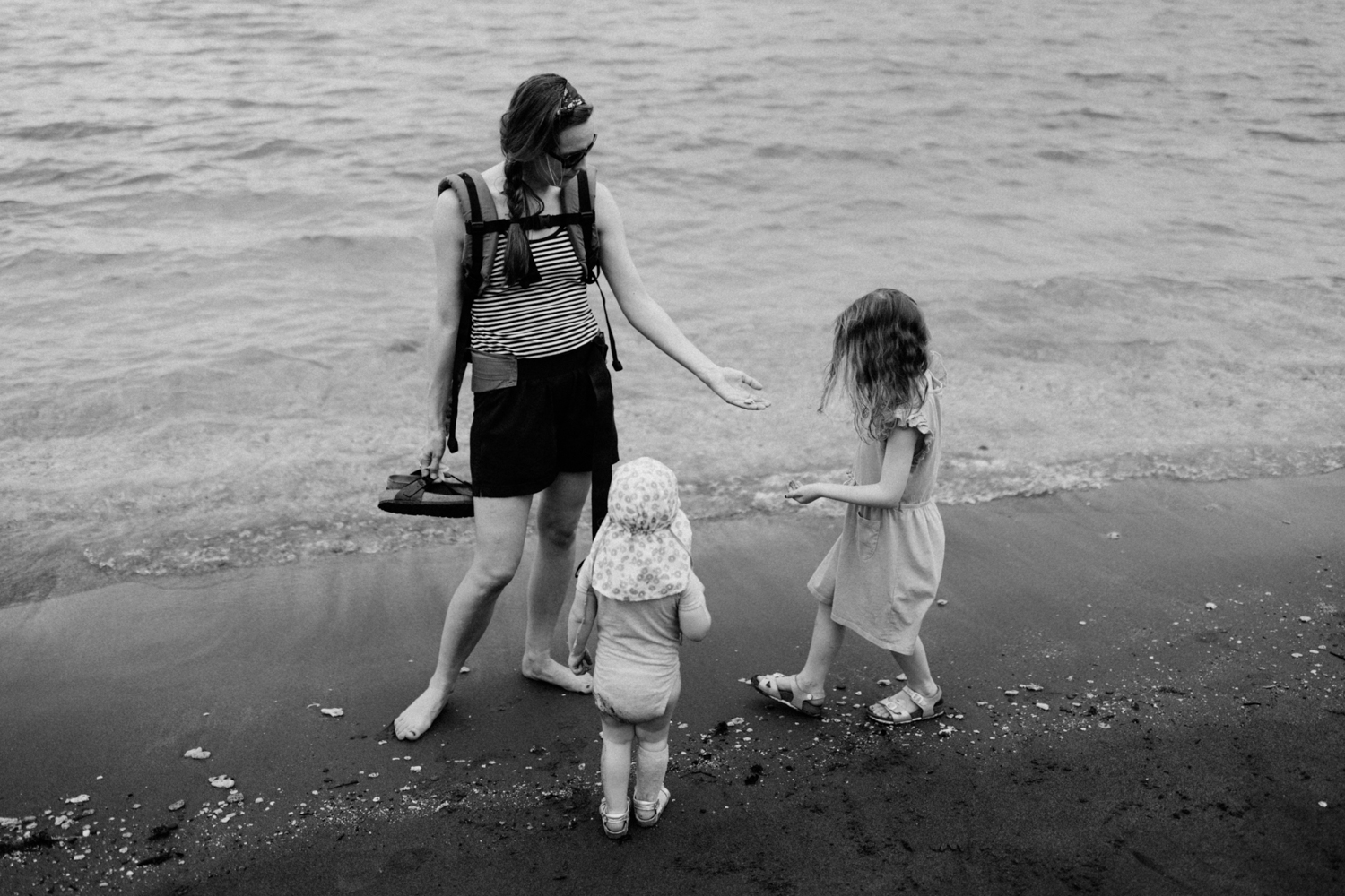 Looking for seashells in Bali, Indonesia
