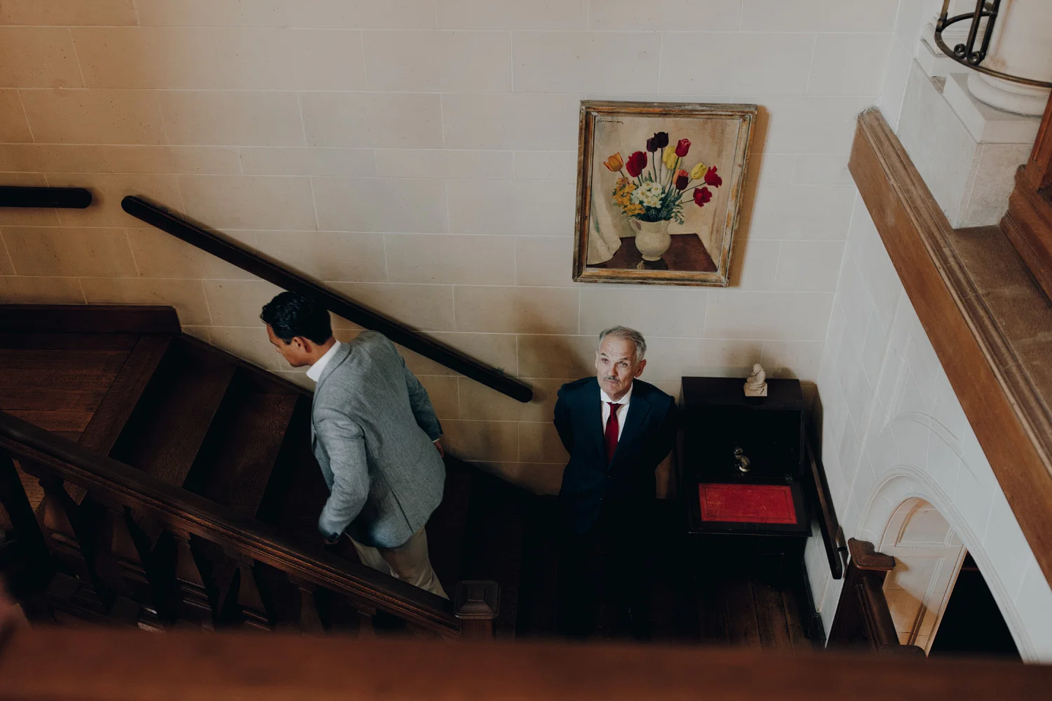 People on stairs
