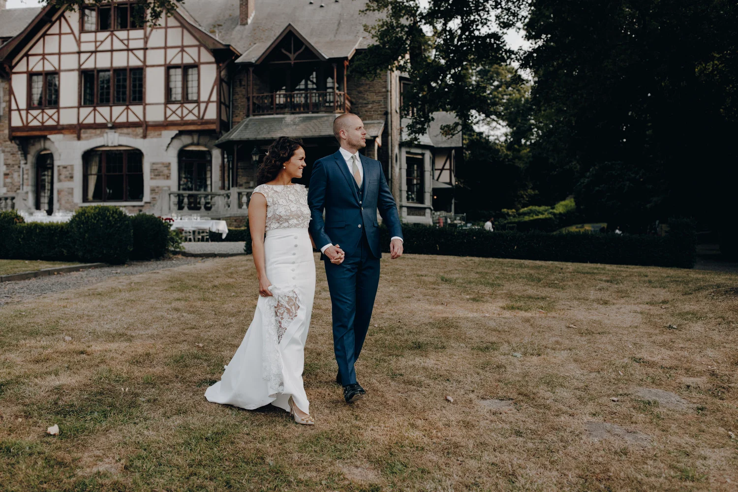 Bride and Groom at Chateau de Presseux