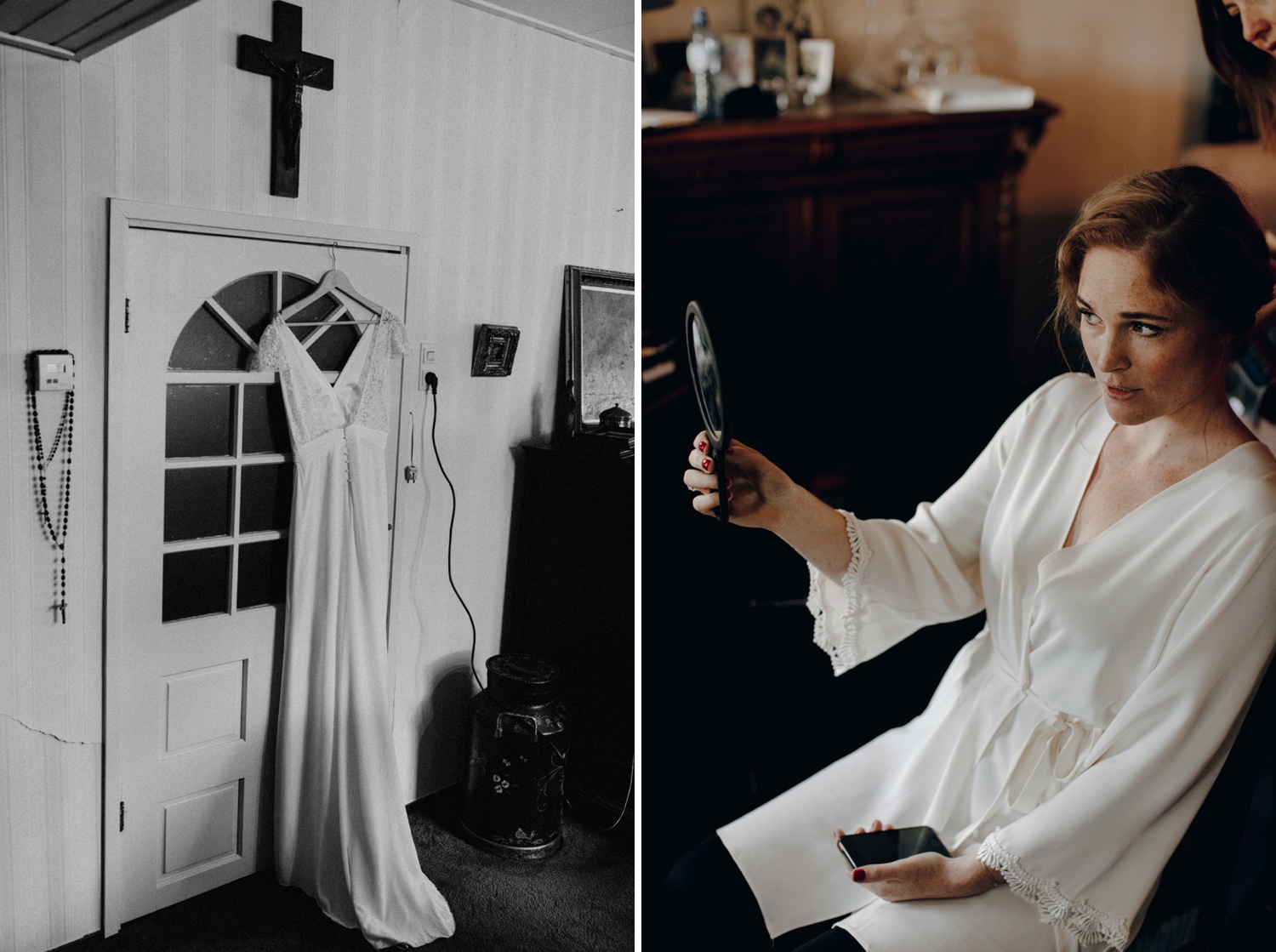 Bride getting ready