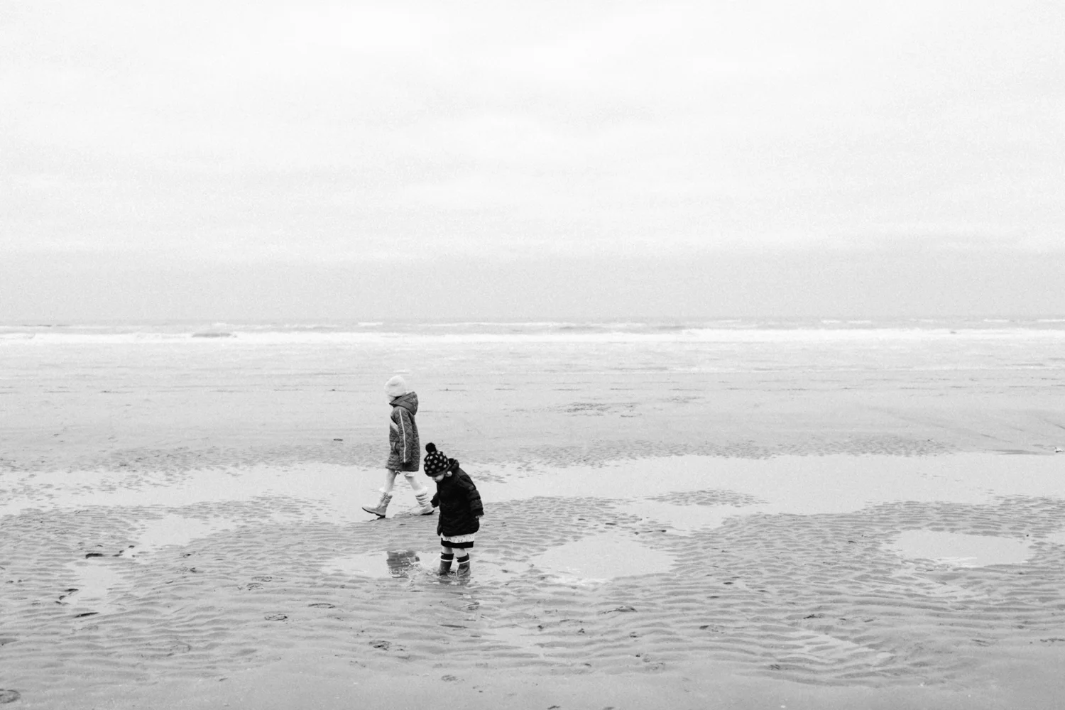 Kids playing at the beach