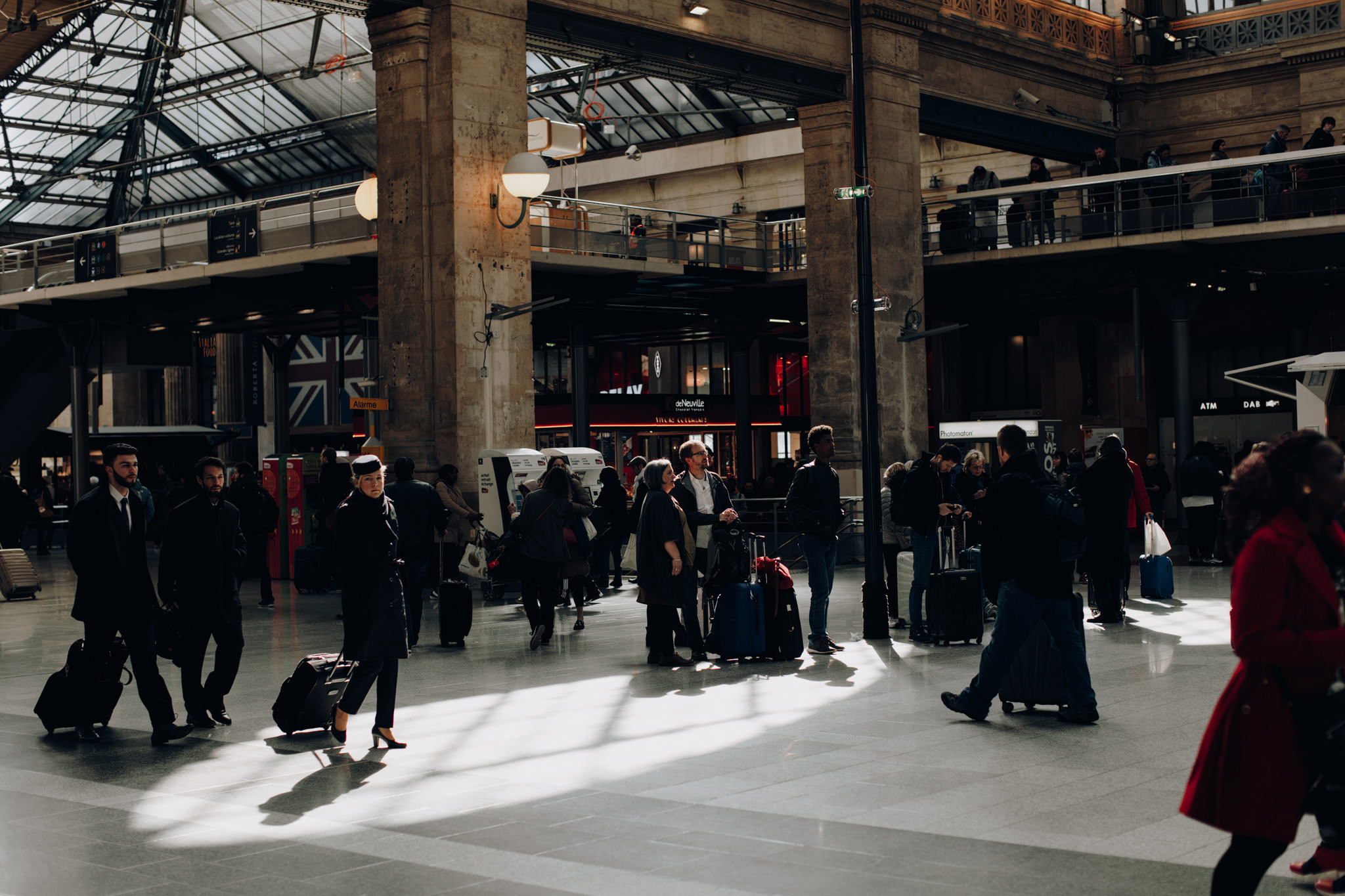 People waiting for Thalys at Gare du Nord, Paris, France