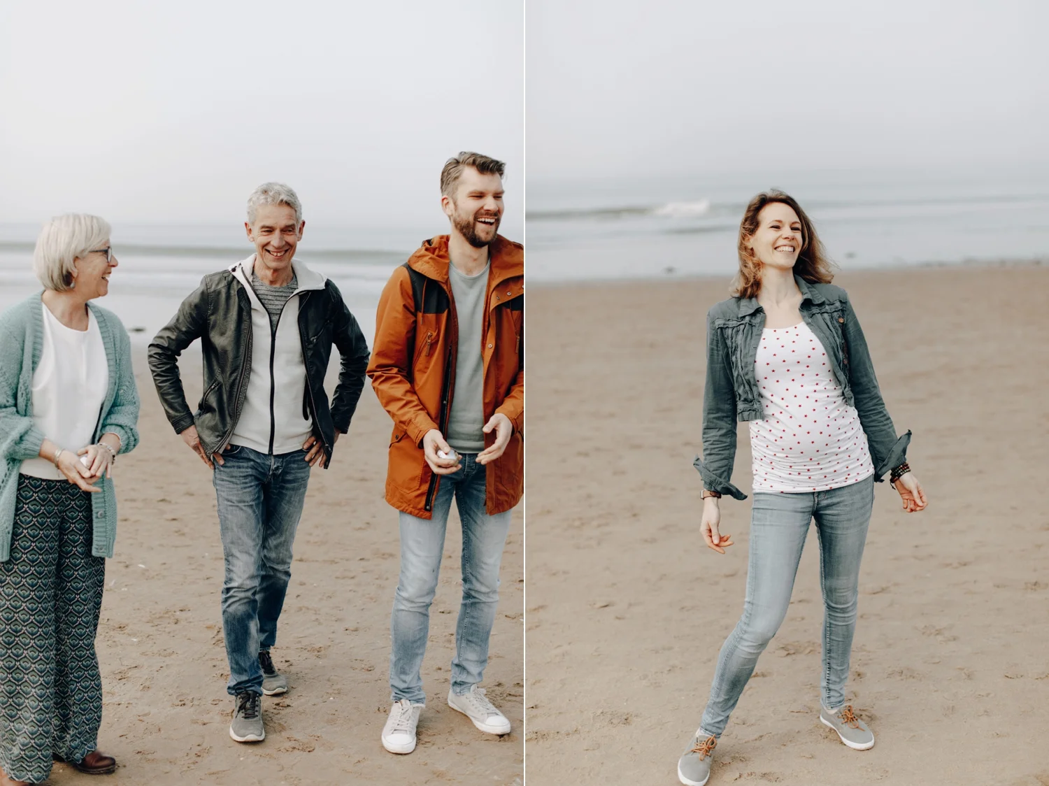 People at the beach playing games while smiling