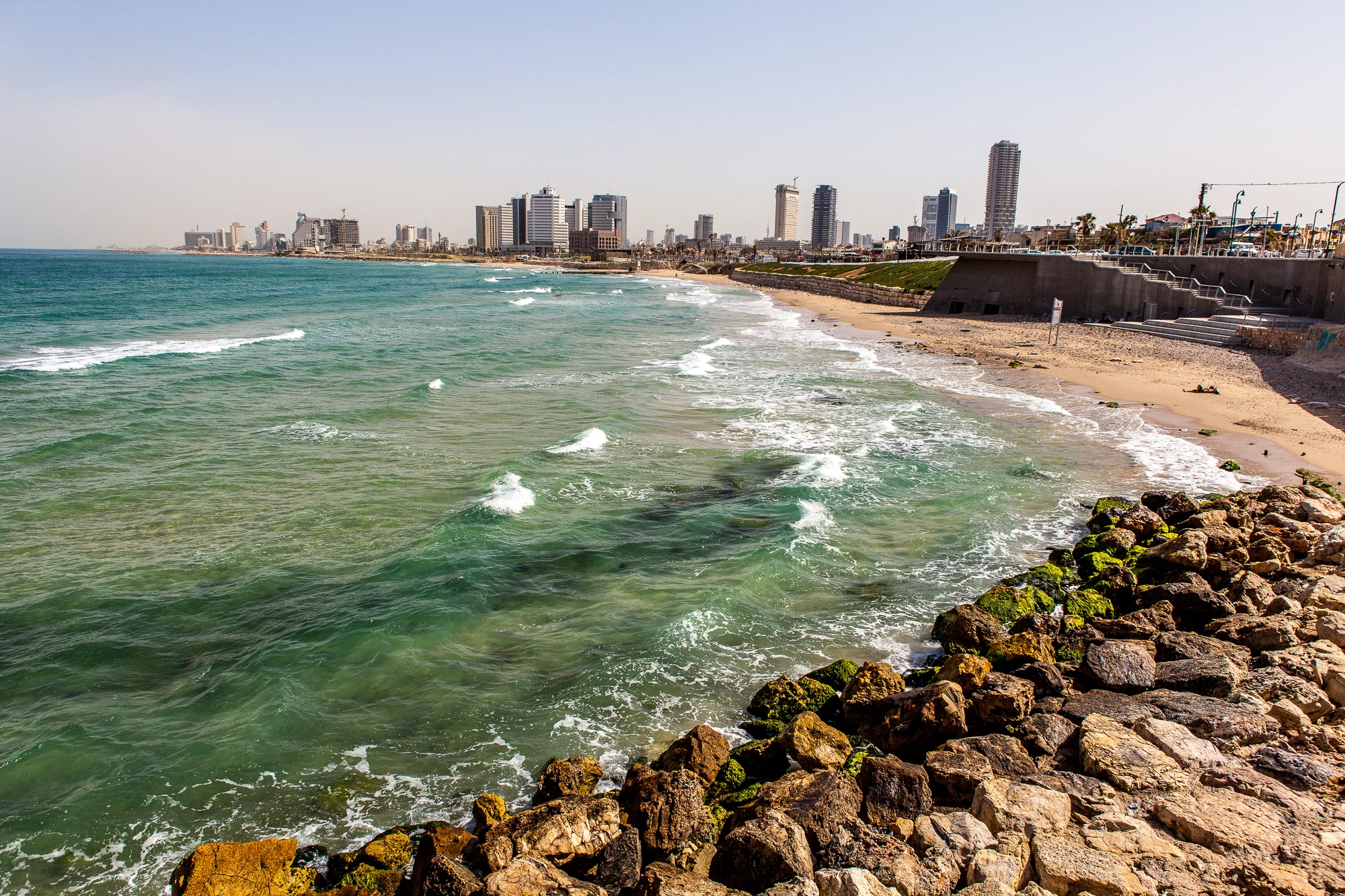 Overlooking the beach at Tel Aviv
