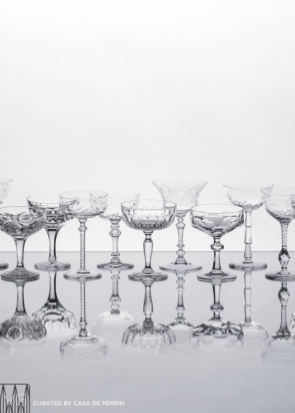 Vintage Clear Champagne Coupes — Casa de Perrin