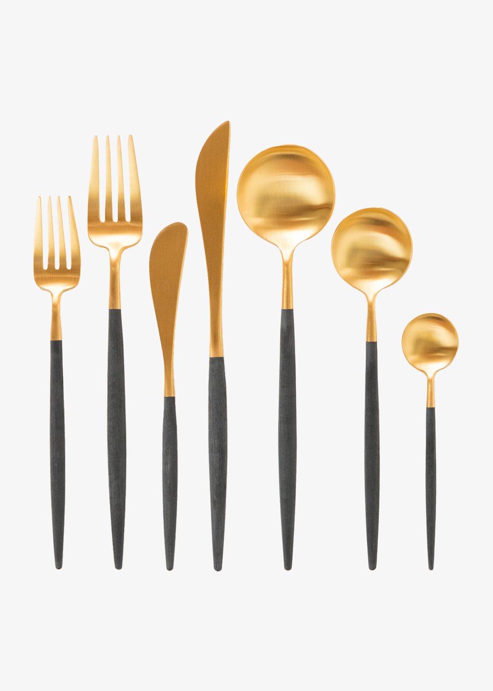 Black & Matte Gold Flatware/Rental Price Per Piece — Luxe Event