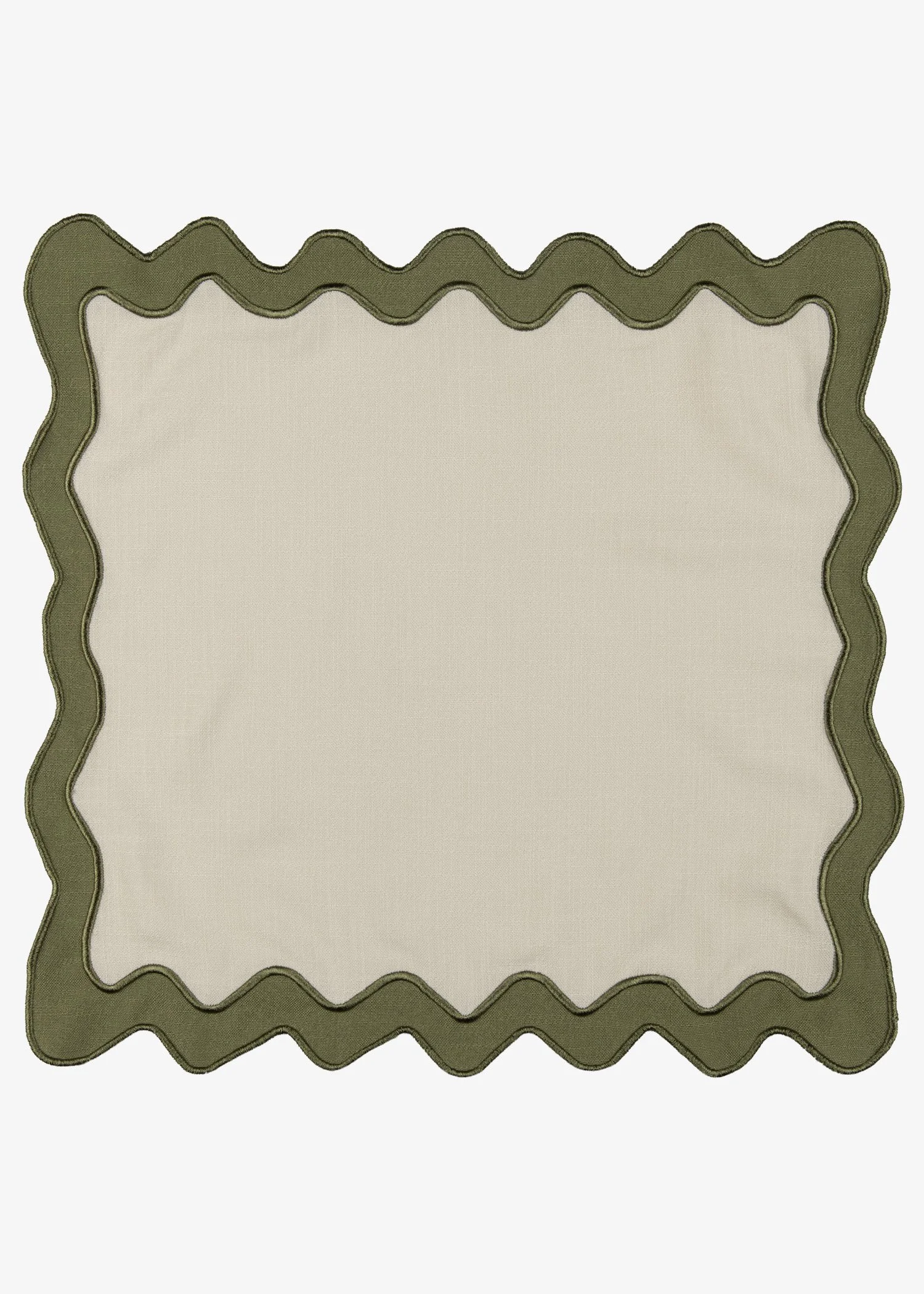 Sadie Scalloped Napkin- Ivory with Olive Trim.jpg