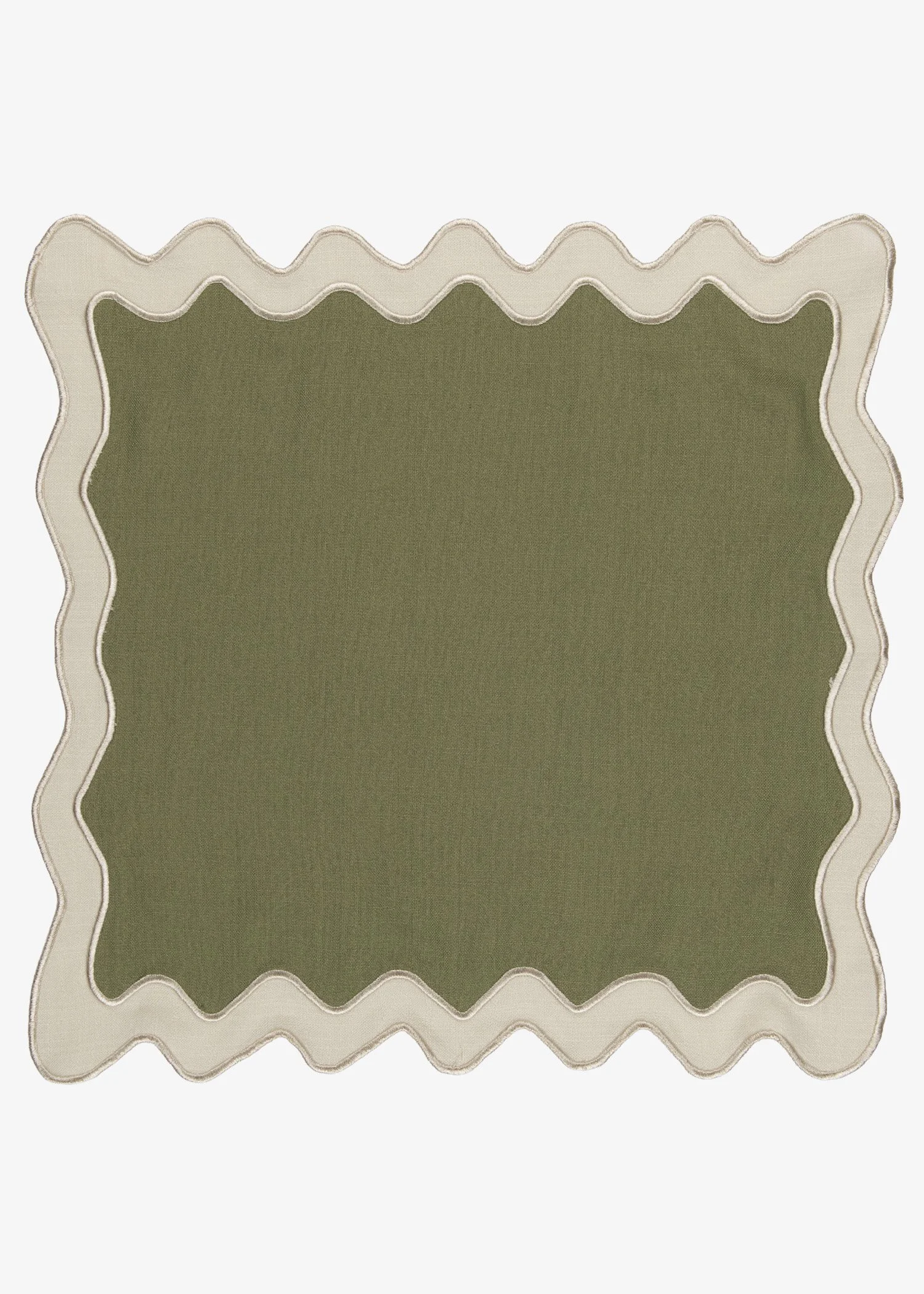 Sadie Scalloped Napkin- Olive With Ivory Trim.jpg