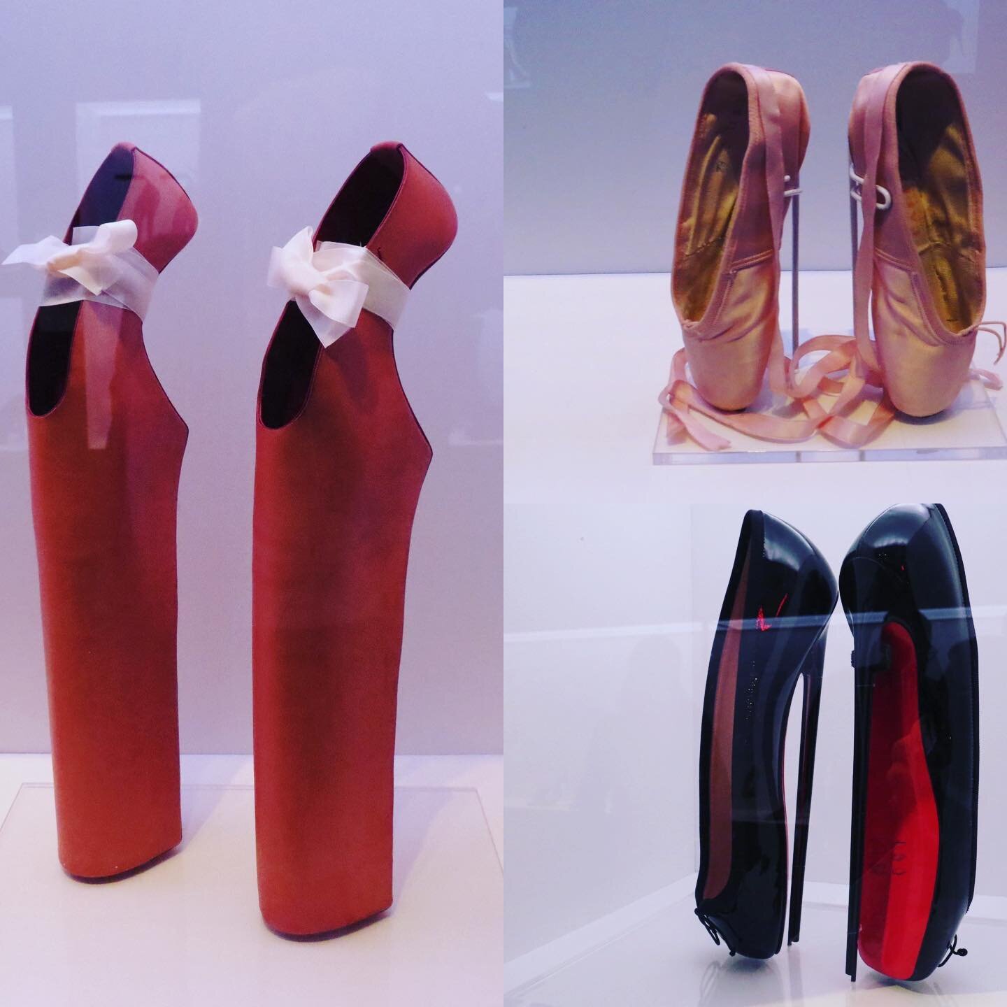 L2R: #ladygaga pointes #marrythenight 🩰#capezio the original 🩰#christianloubotin #fetishballerine 🩰SHOES @ #themuseumatfit 🗽#newyorkcity #fall2022 WONDERFUL EXHIBIT🌸🥰