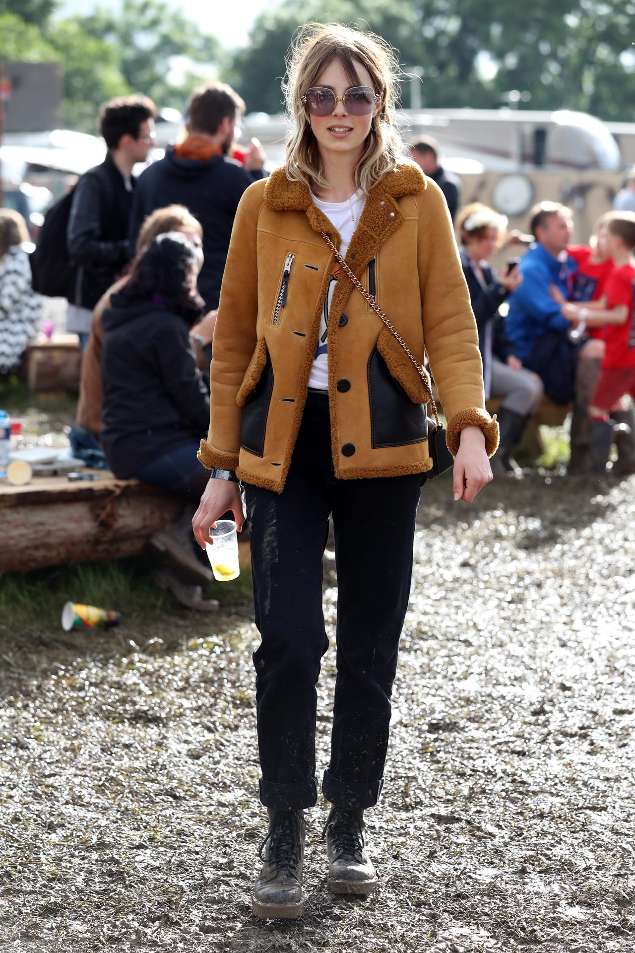 Edie Campbell wearing a SICK Coach coat, a dreamy pair of sunnies, and those black trousers? I'm dead