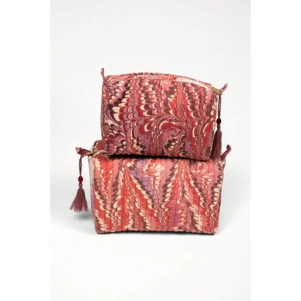 Hand-Marbled Cosmetic Bag