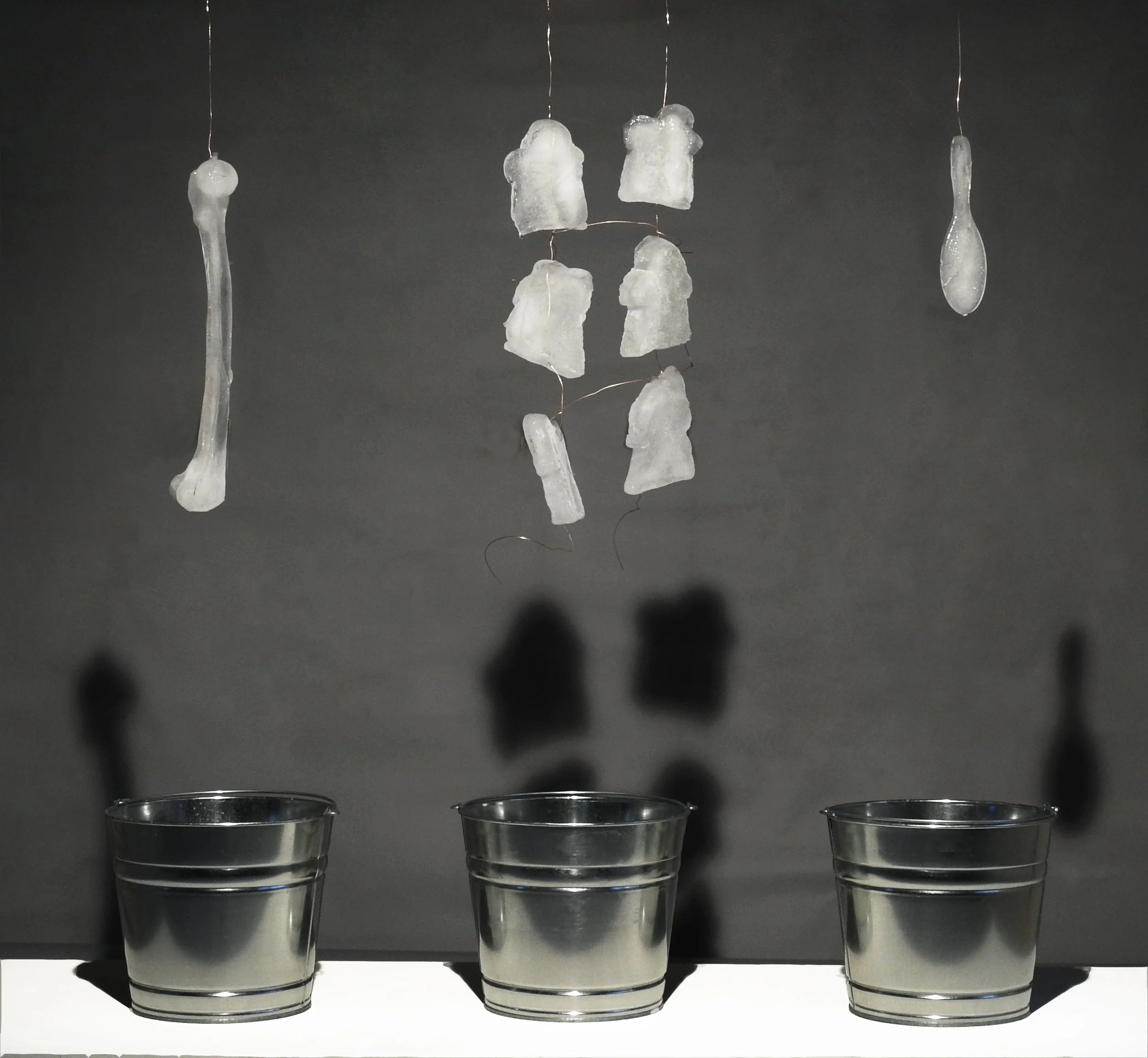 Installation view, Melting Time Pieces 1, 2, 4 (2022)