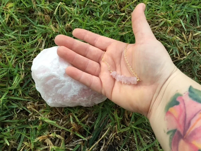I will use the large stone to cleanse and "charge" my new rose quartz necklace from HabitationCo. !