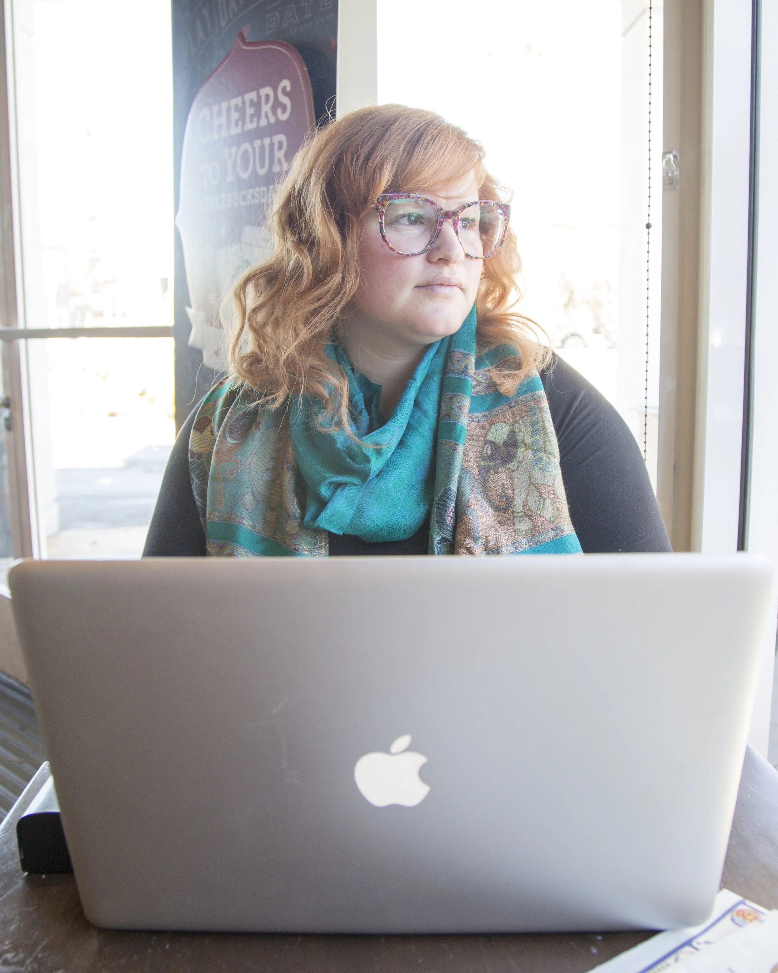 The writing process: 20% actual writing; 80% staring off into space, not writing. Photo by, Alexia Bernal