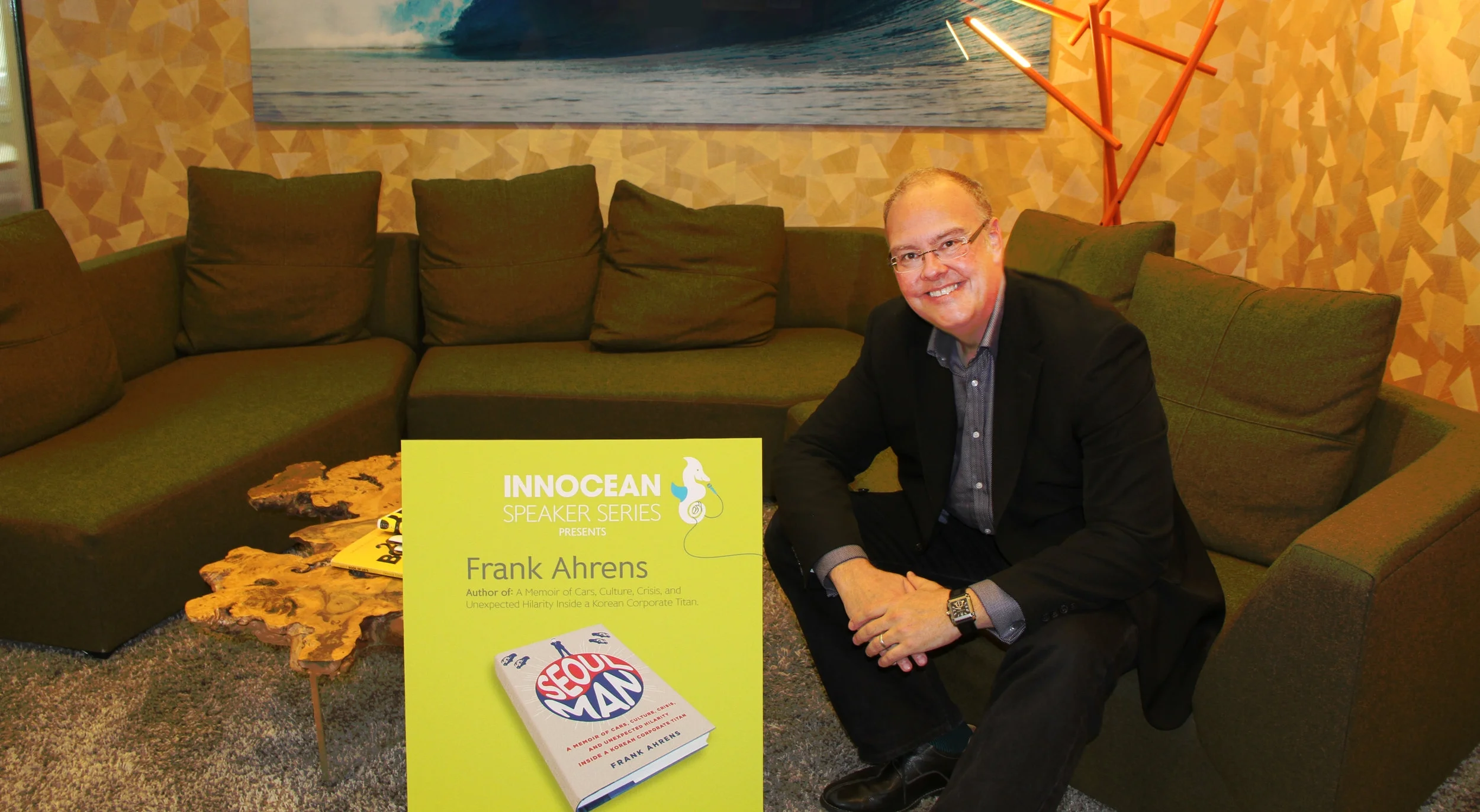 Frank speaking at advertising agency InnoceanUSA in Huntington Beach, Calif.