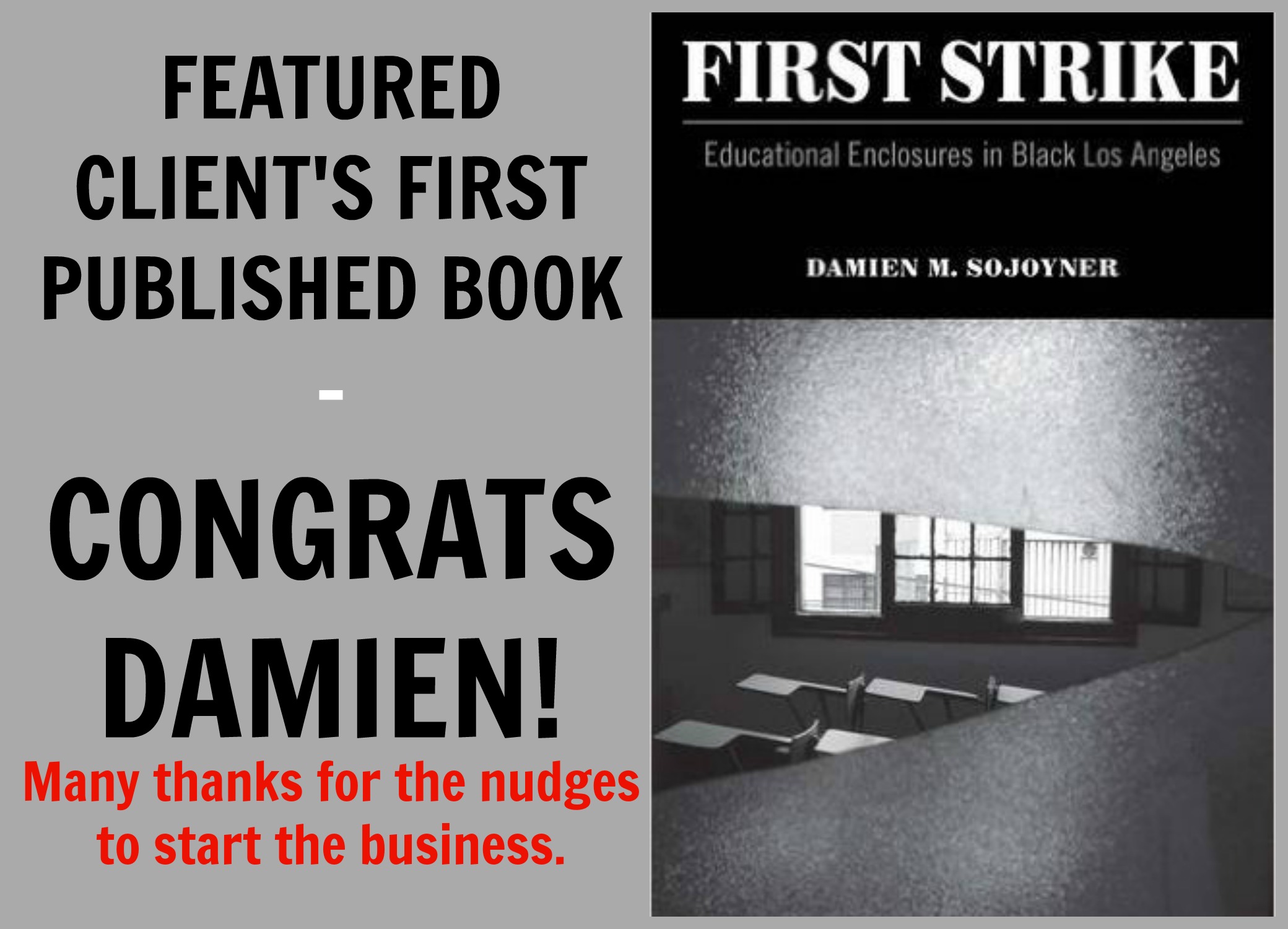 FIRST STRIKE: Educational Enclosures in Black Los Angeles Author: Damien Sojoyner SYNOPSIS: California is a state of immense contradictions. Home to colossal wealth and long portrayed as a bastion of opportunity, it also has one of the largest prison populations in the United States and consistently ranks on the bottom of education indexes. Taking a unique, multifaceted insider’s perspective, First Strike delves into the root causes of its ever-expansive prison system and disastrous educational policy. Recentering analysis of Black masculinity beyond public rhetoric, First Strike critiques the trope of the “school-to-prison pipeline” and instead explores the realm of public school as a form of“enclosure” that has influenced the schooling (and denial of schooling) and imprisonment of Black people in California. Through a fascinating ethnography of a public school in Los Angeles County, and a “day in the life tour” of the effect of prisons on the education of Black youth, Damien M. Sojoyner looks at the contestation over education in the Black community from Reconstruction to the civil rights and Black liberation movements of the past three decades. Policy makers, school districts, and local governments have long known that there is a relationship between high incarceration rates and school failure. First Strike is the first book that demonstrates why that connection exists and shows how school districts, cities and states have been complicit and can reverse a disturbing and needless trend. Rather than rely upon state-sponsored ideological or policy-driven models that do nothing more than to maintain structures of hierarchal domination, it allows us to resituate our framework of understanding and begin looking for solutions in spaces that are readily available and are immersed in radically democratic social visions of the future. Check it out.