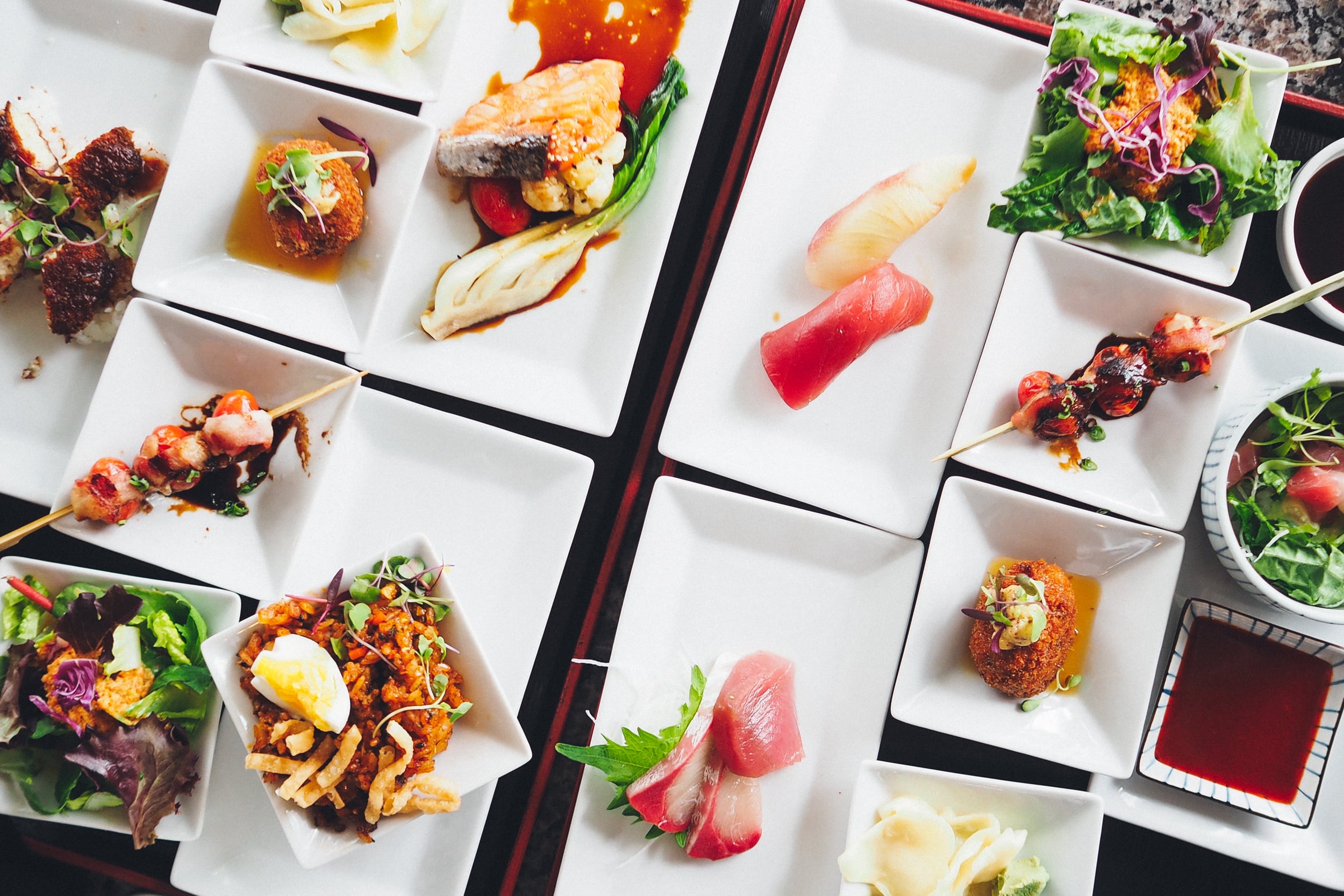 Cooked and Raw Bento Trays