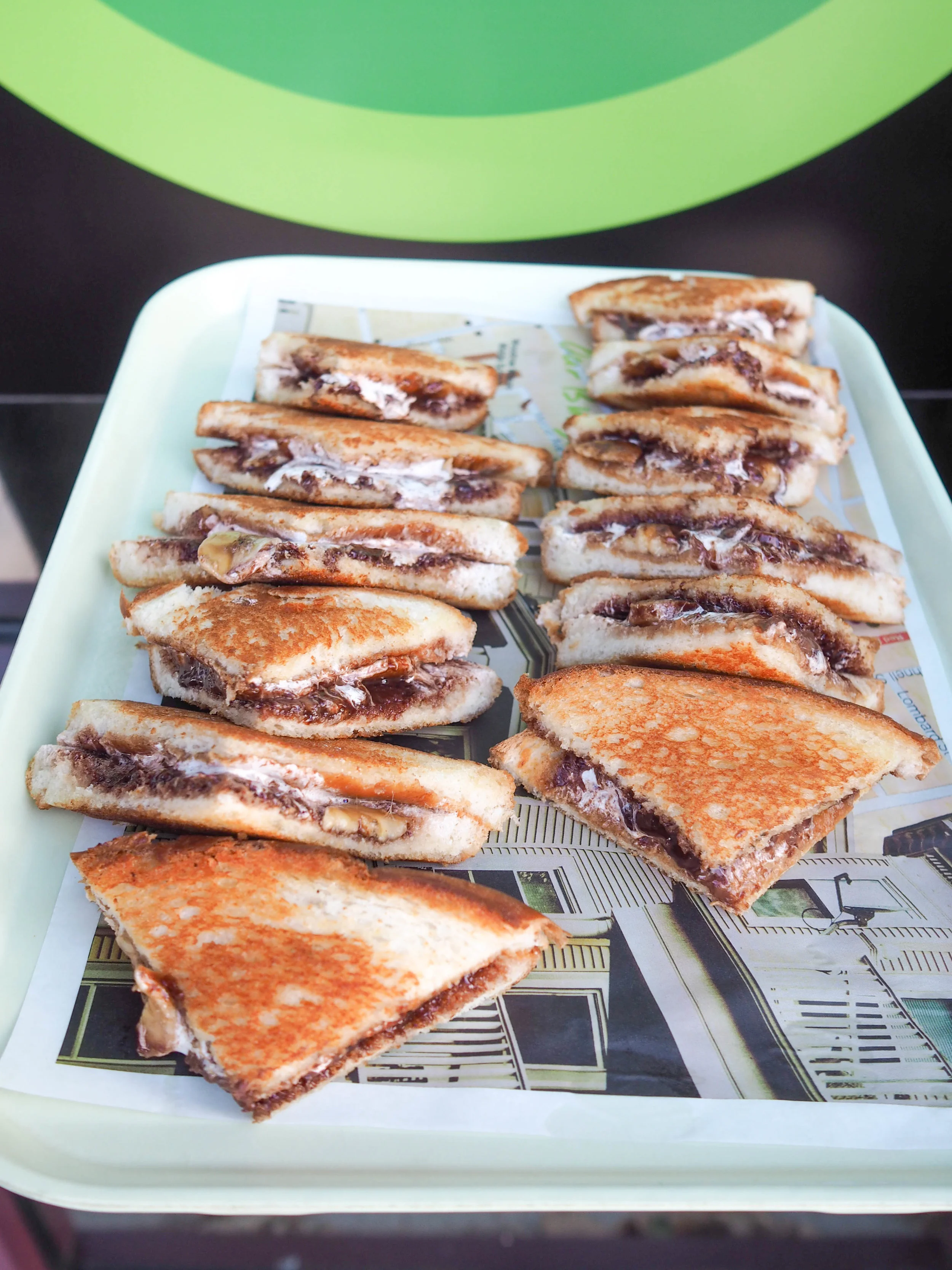 Grilled Fluffanutta - fresh sliced banana, peanut butter, fluff & Nutella