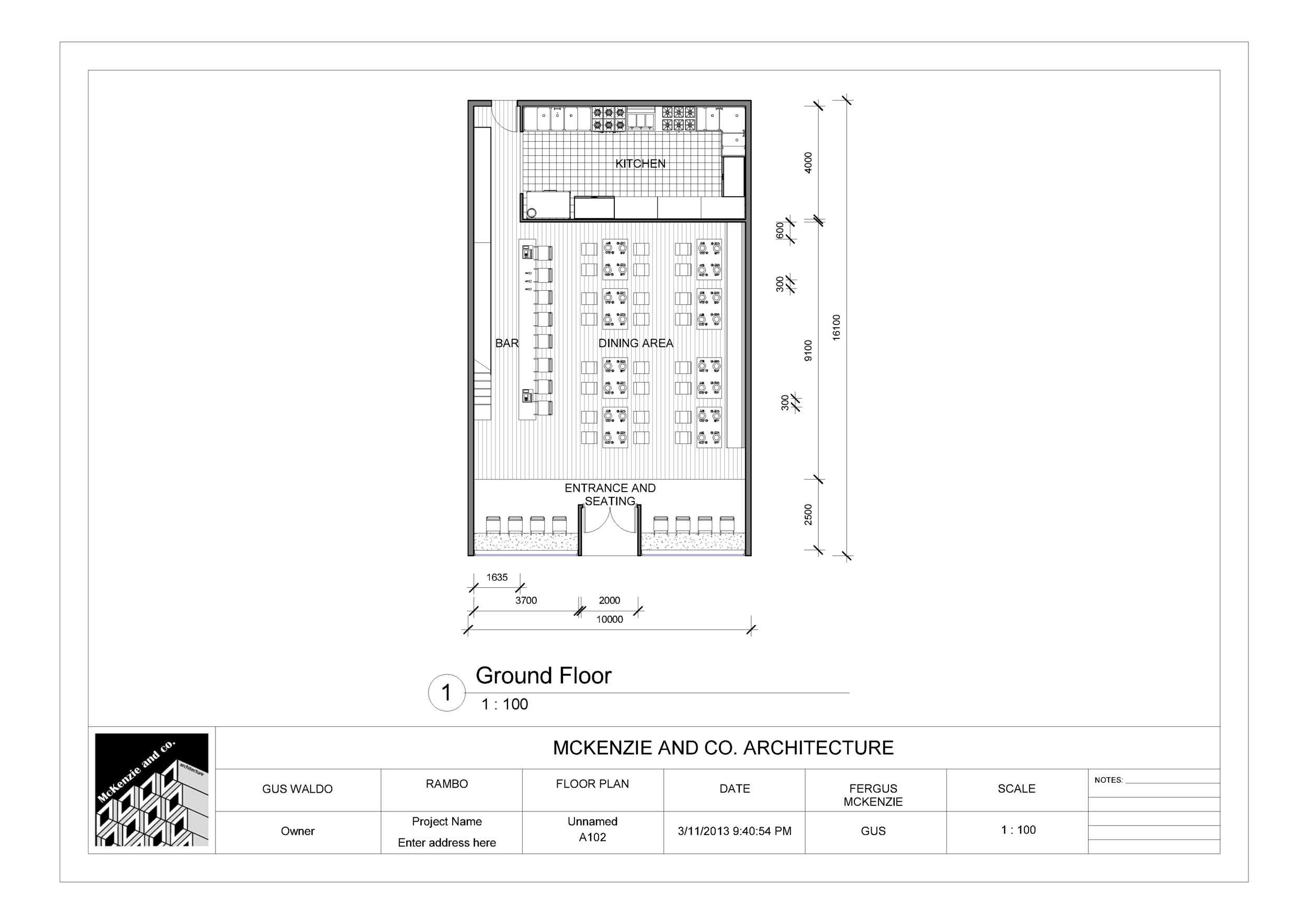 Italian Restaurant - Floor Plan